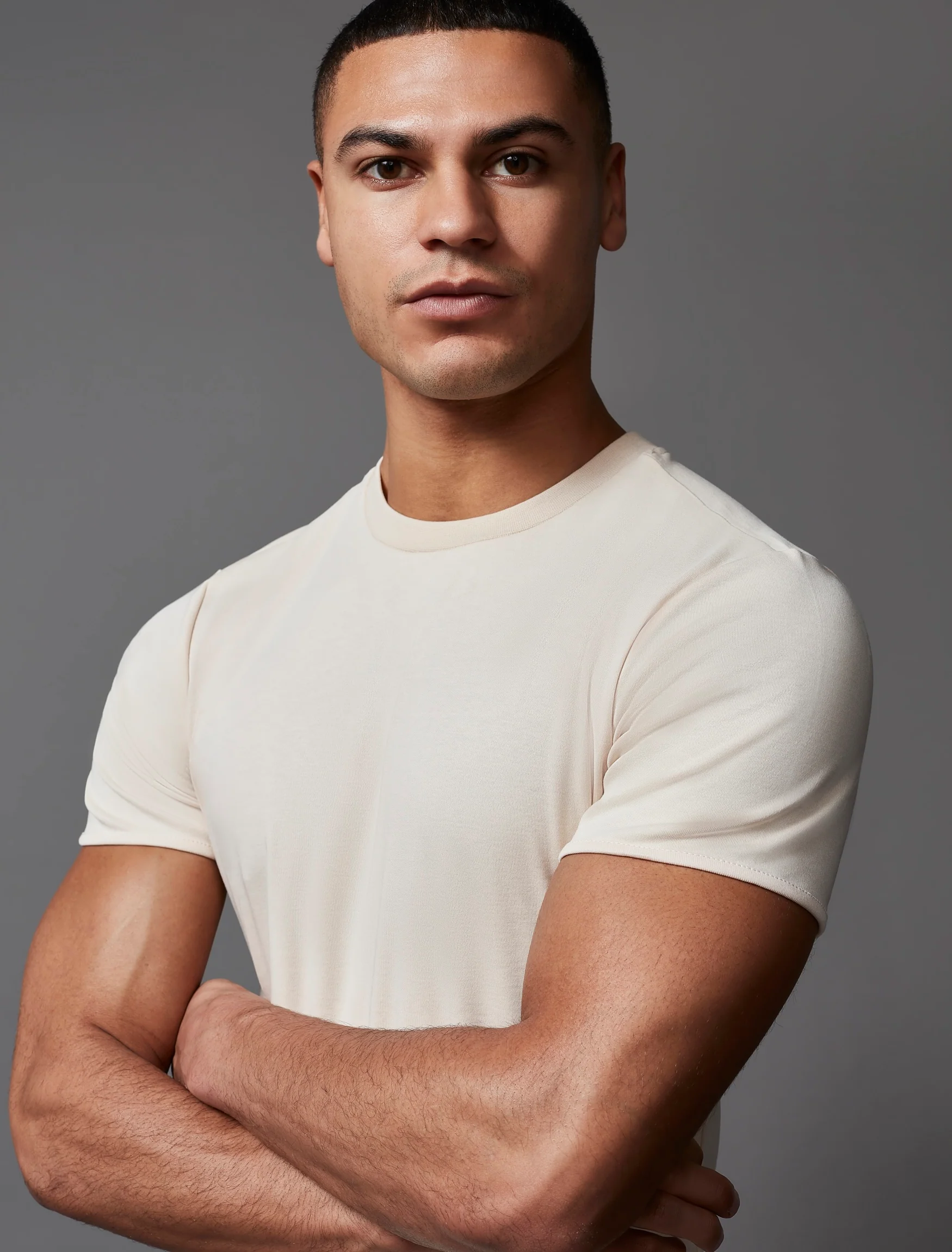 Beige Tapered Fit T-Shirt - Image 3