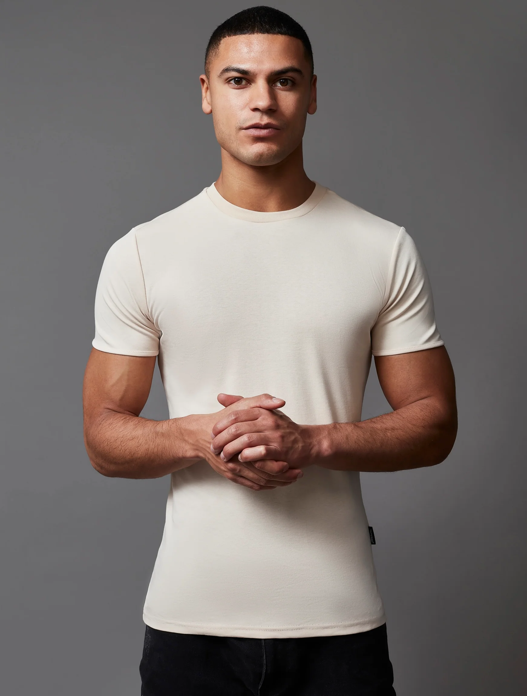 Beige Tapered Fit T-Shirt - Image 4
