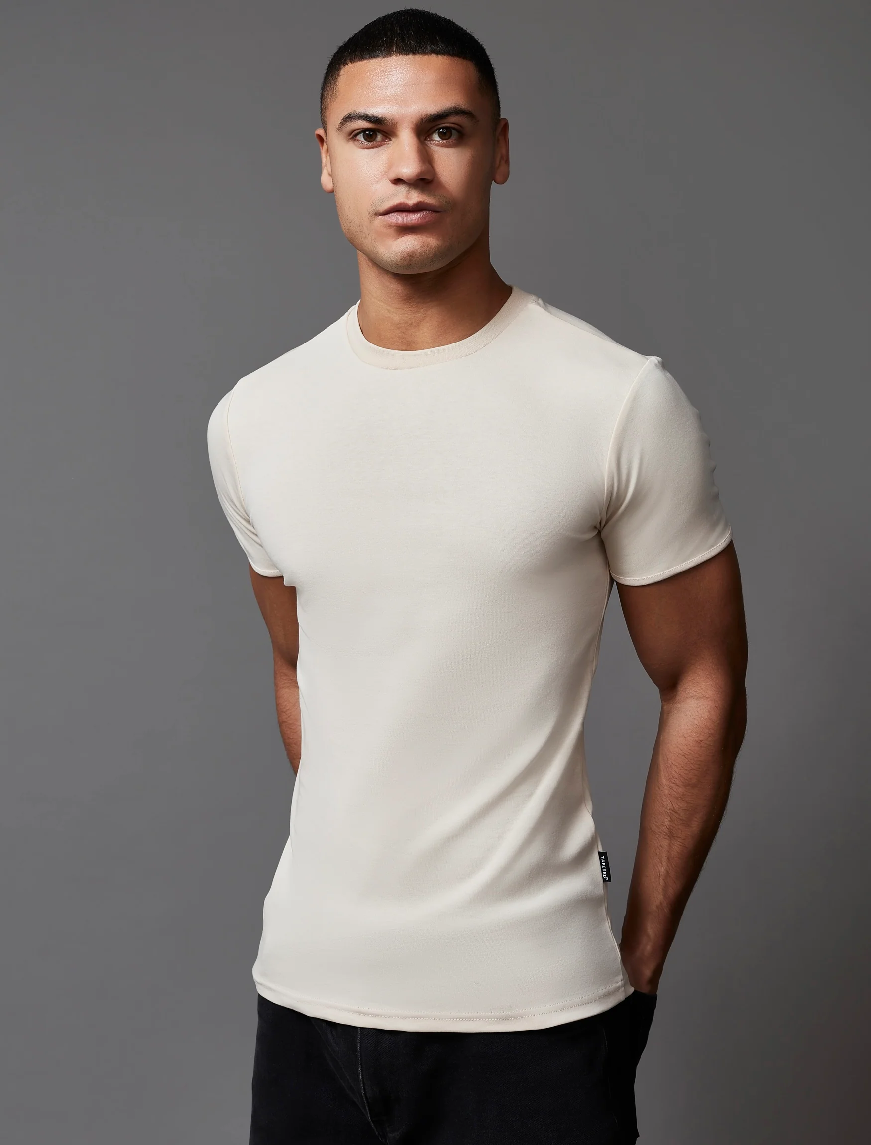 Beige Tapered Fit T-Shirt - Image 5