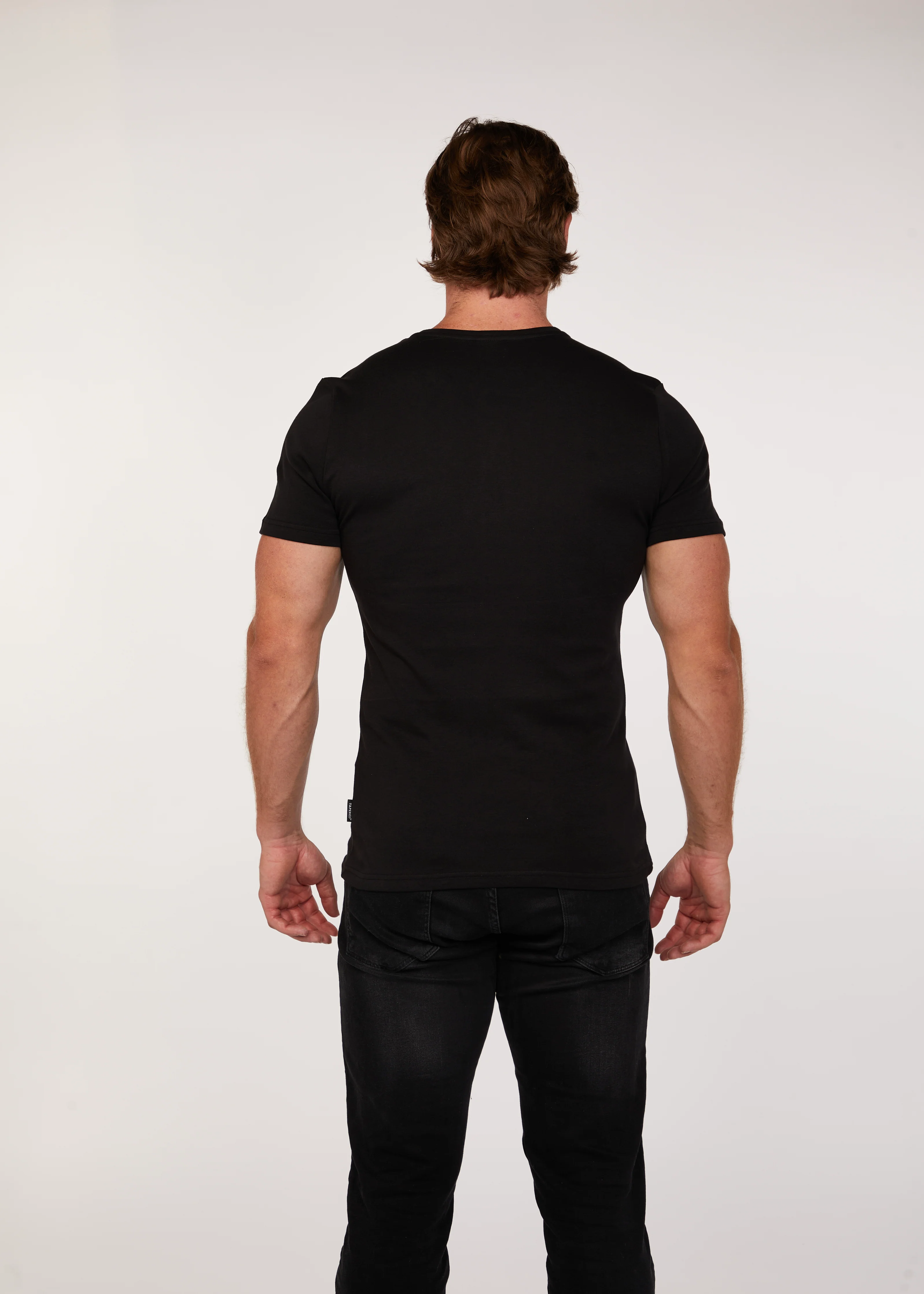 Black Short Sleeve Tapered Fit Henley - Image 6