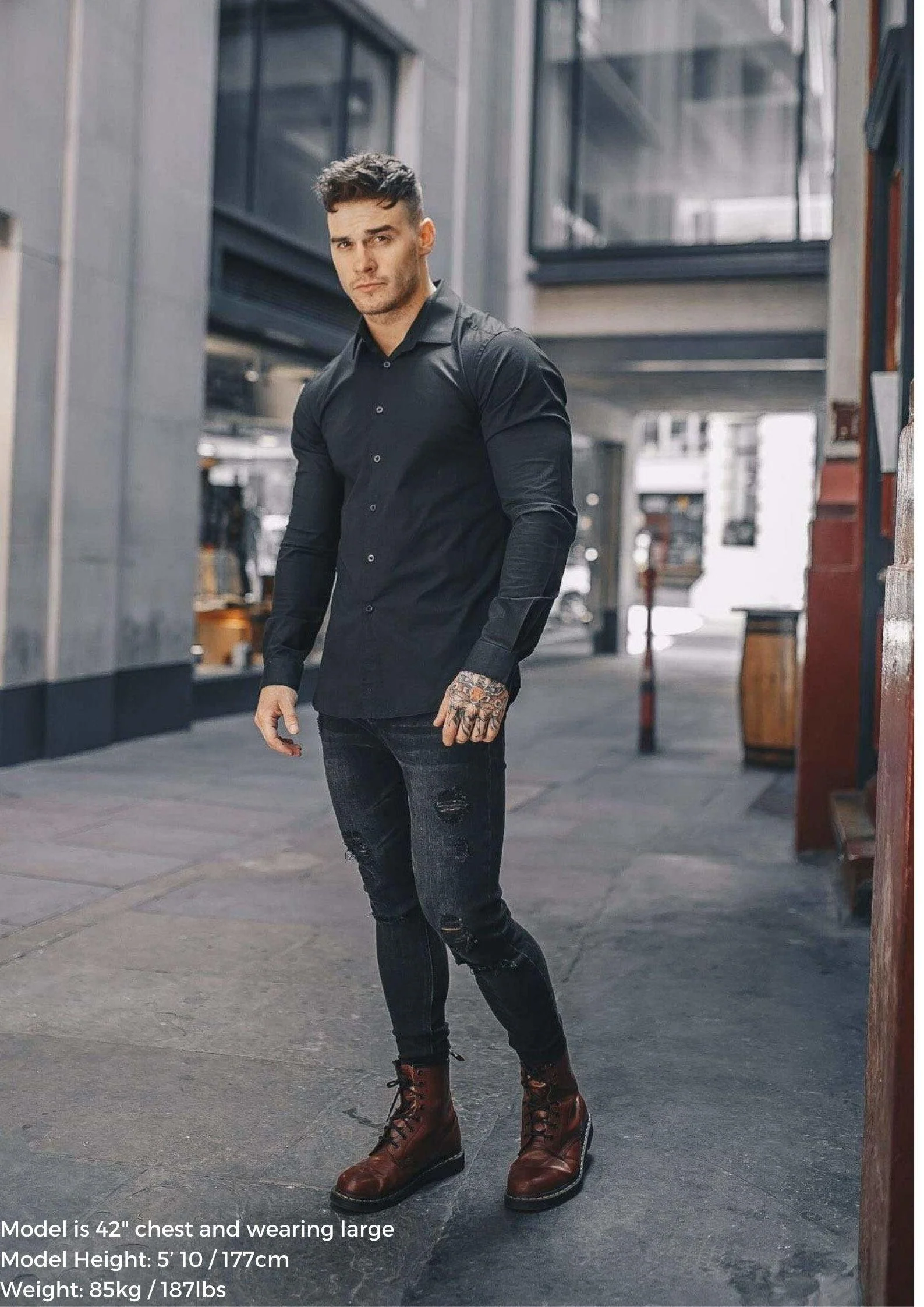 Black Tapered Fit Shirt - Image 14