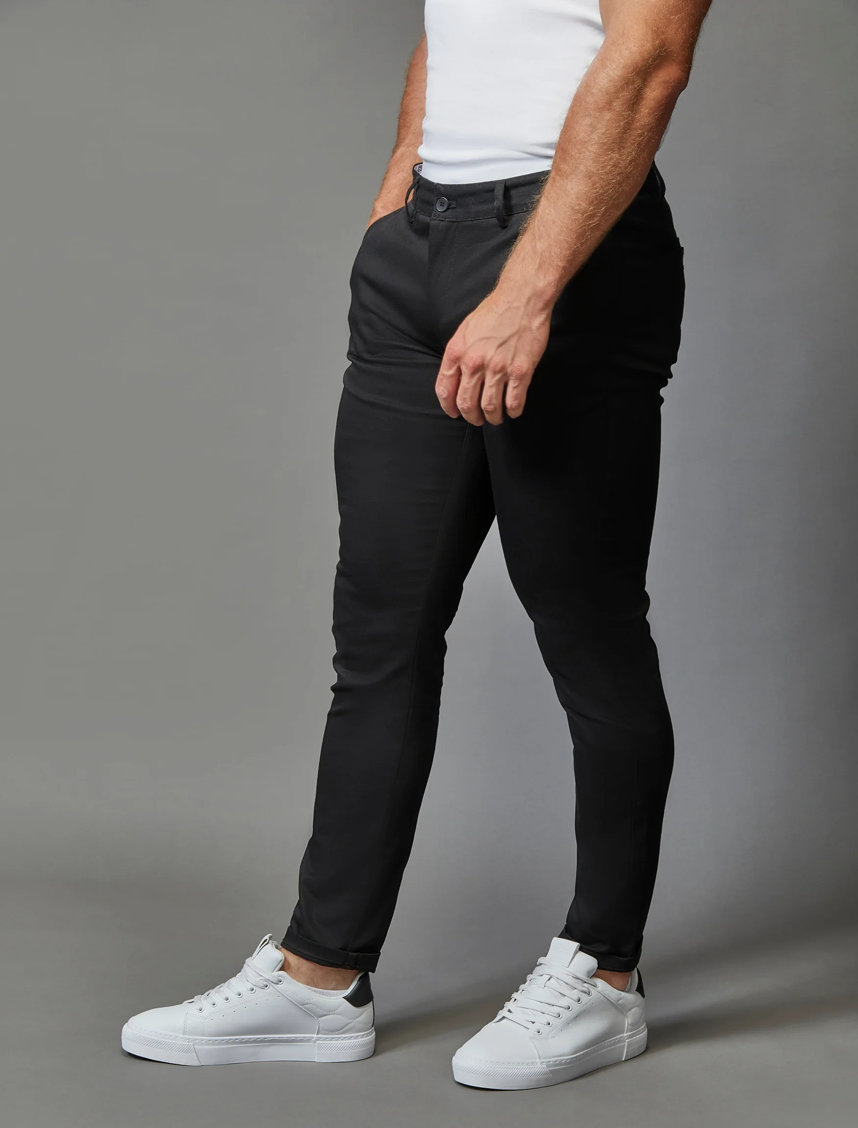 Black Tapered Fit Chinos - Image 3