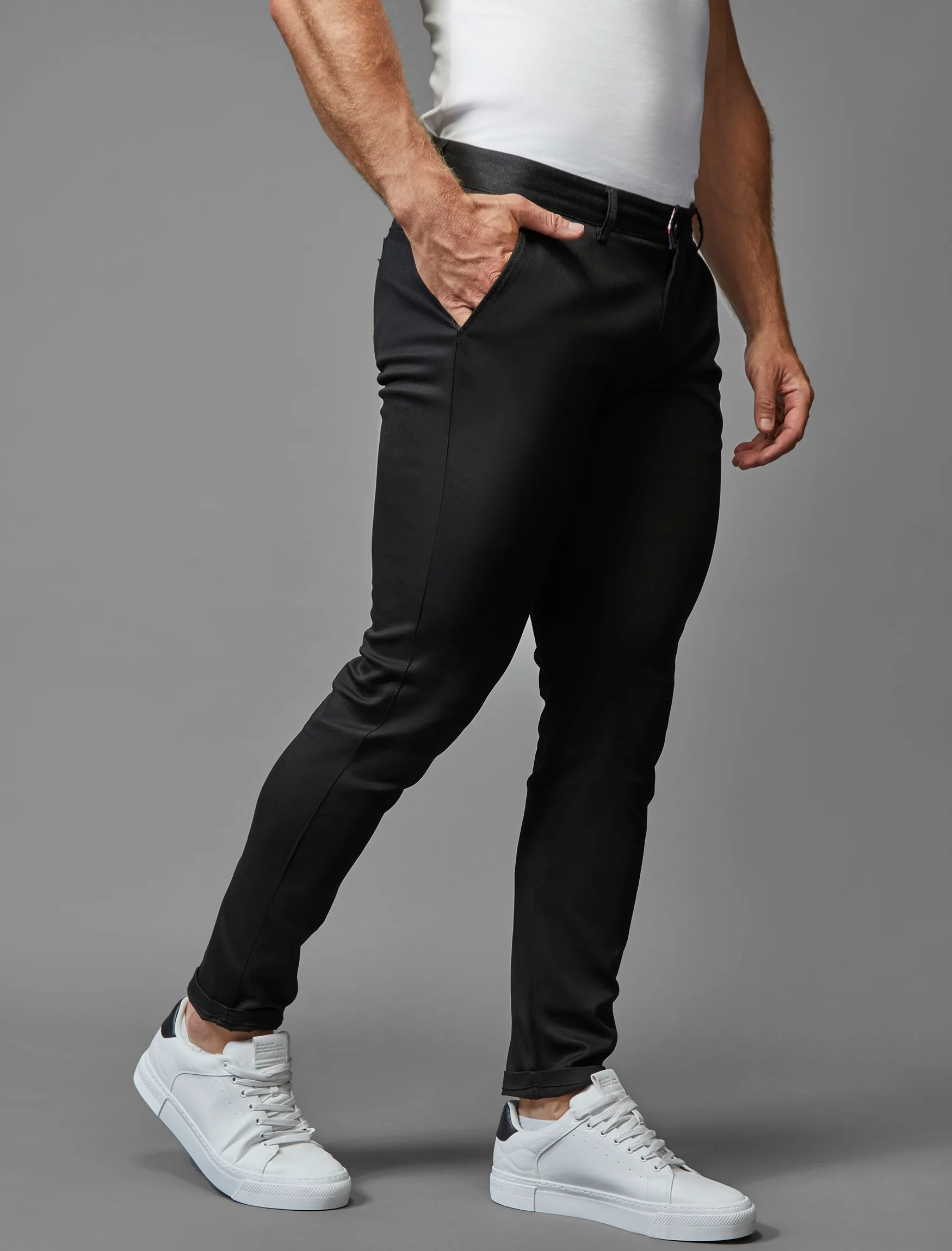 Black Tapered Fit Chinos - Image 5
