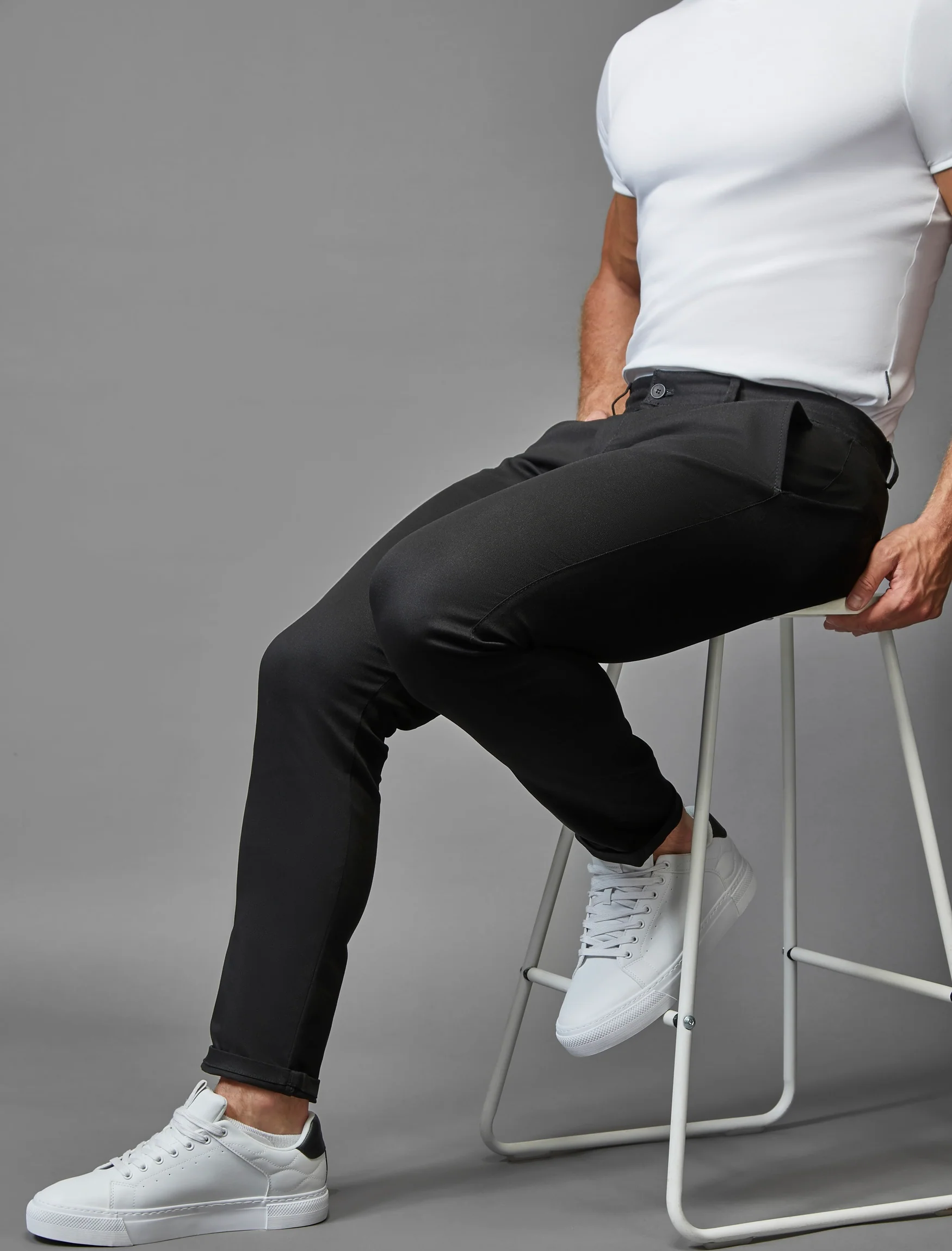 Black Tapered Fit Chinos - Image 8
