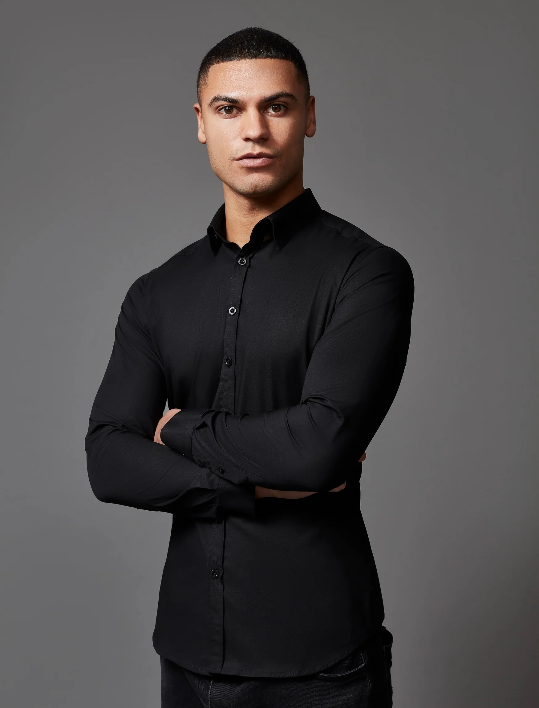Black Tapered Fit Shirt - Image 5