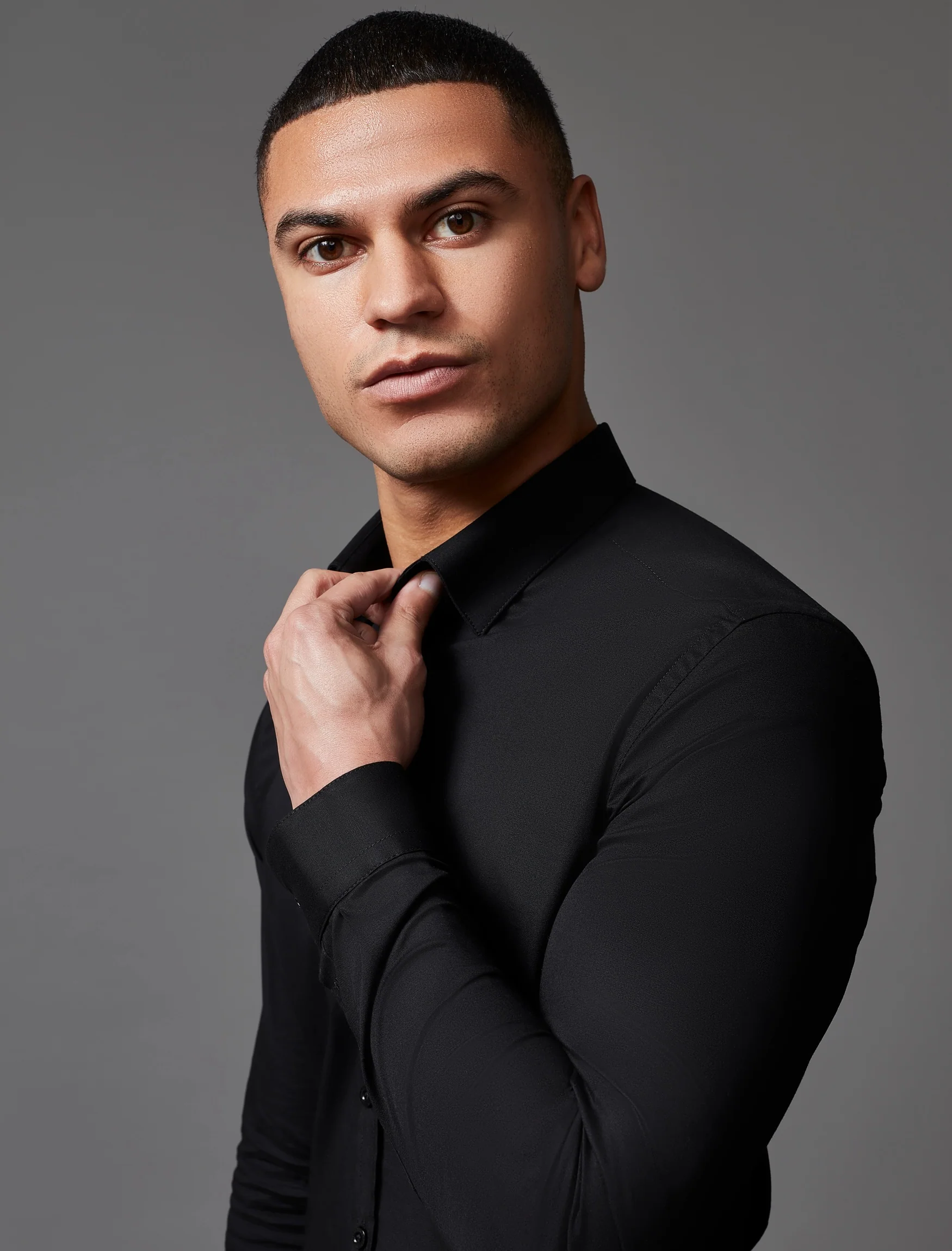 Black Tapered Fit Shirt - Image 6