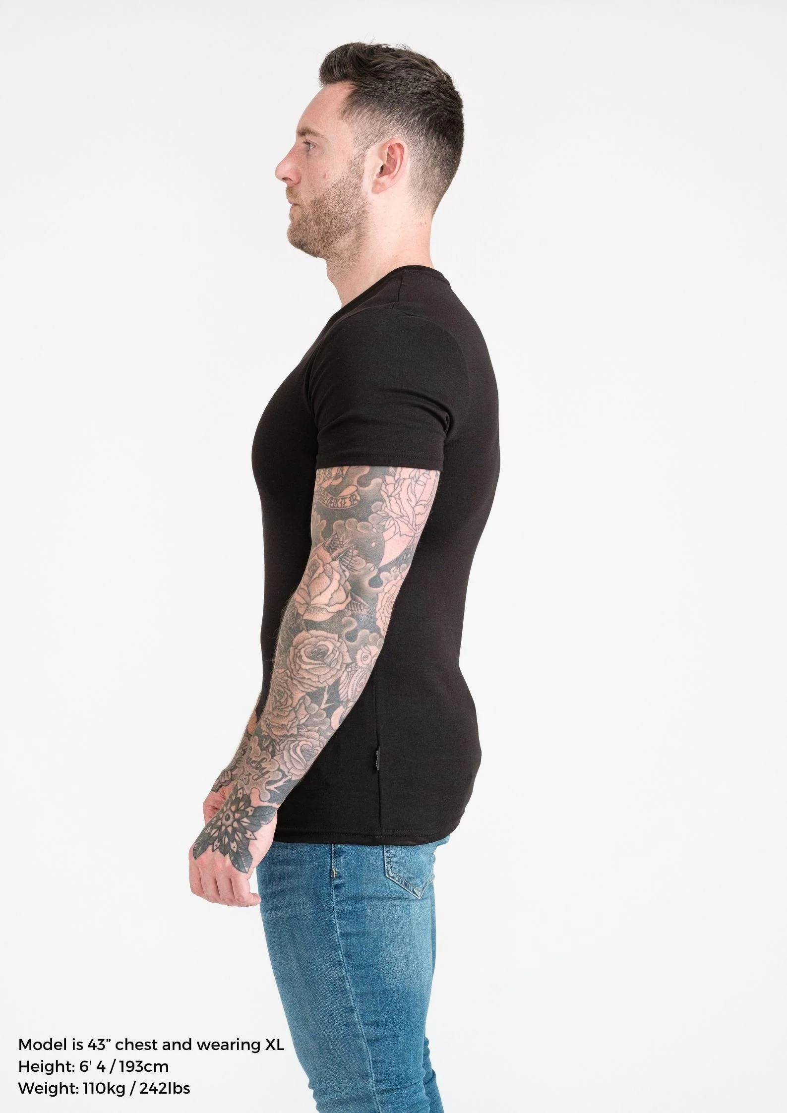 Black Tapered Fit T-Shirt - Image 13