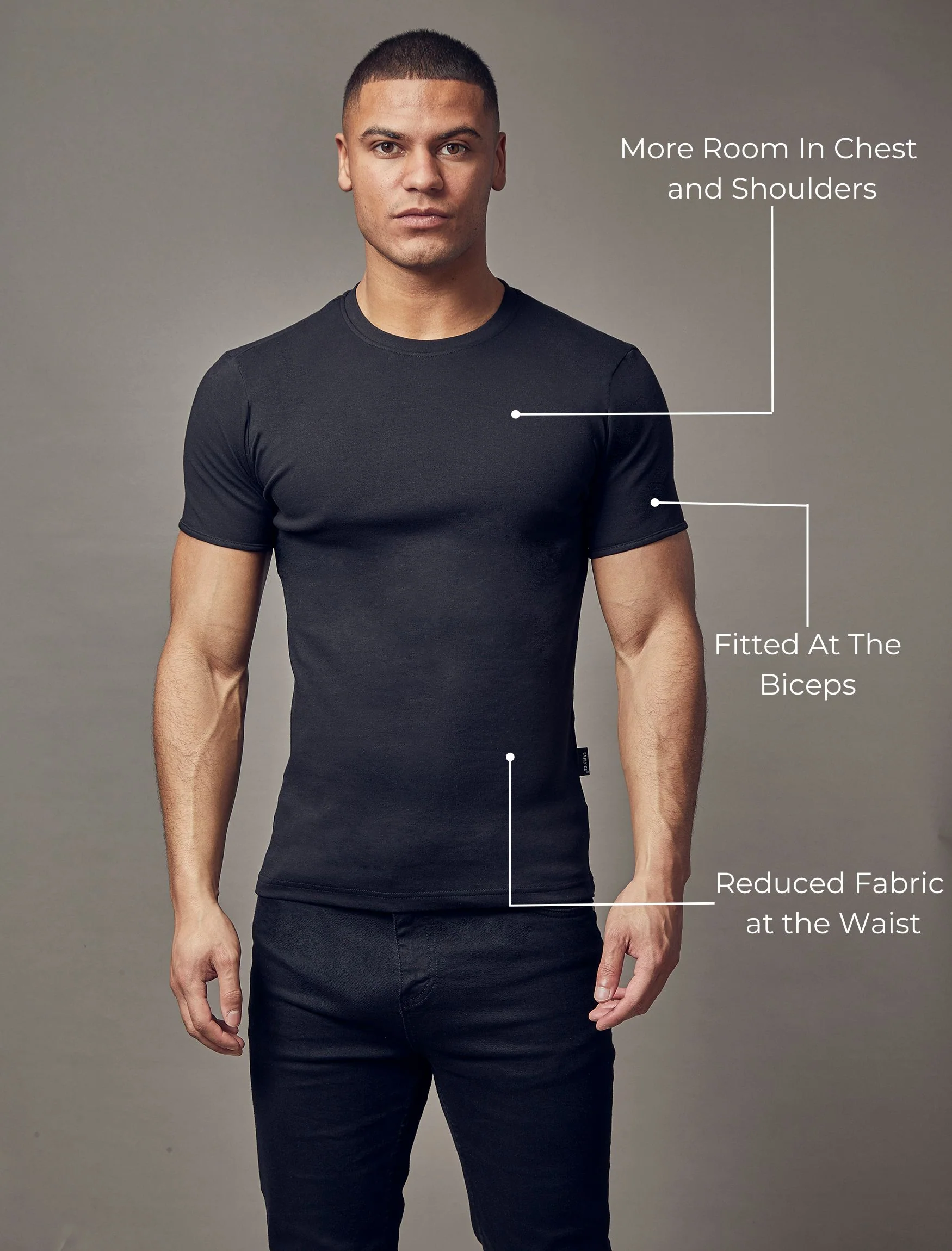 Black Tapered Fit T-Shirt - Image 5