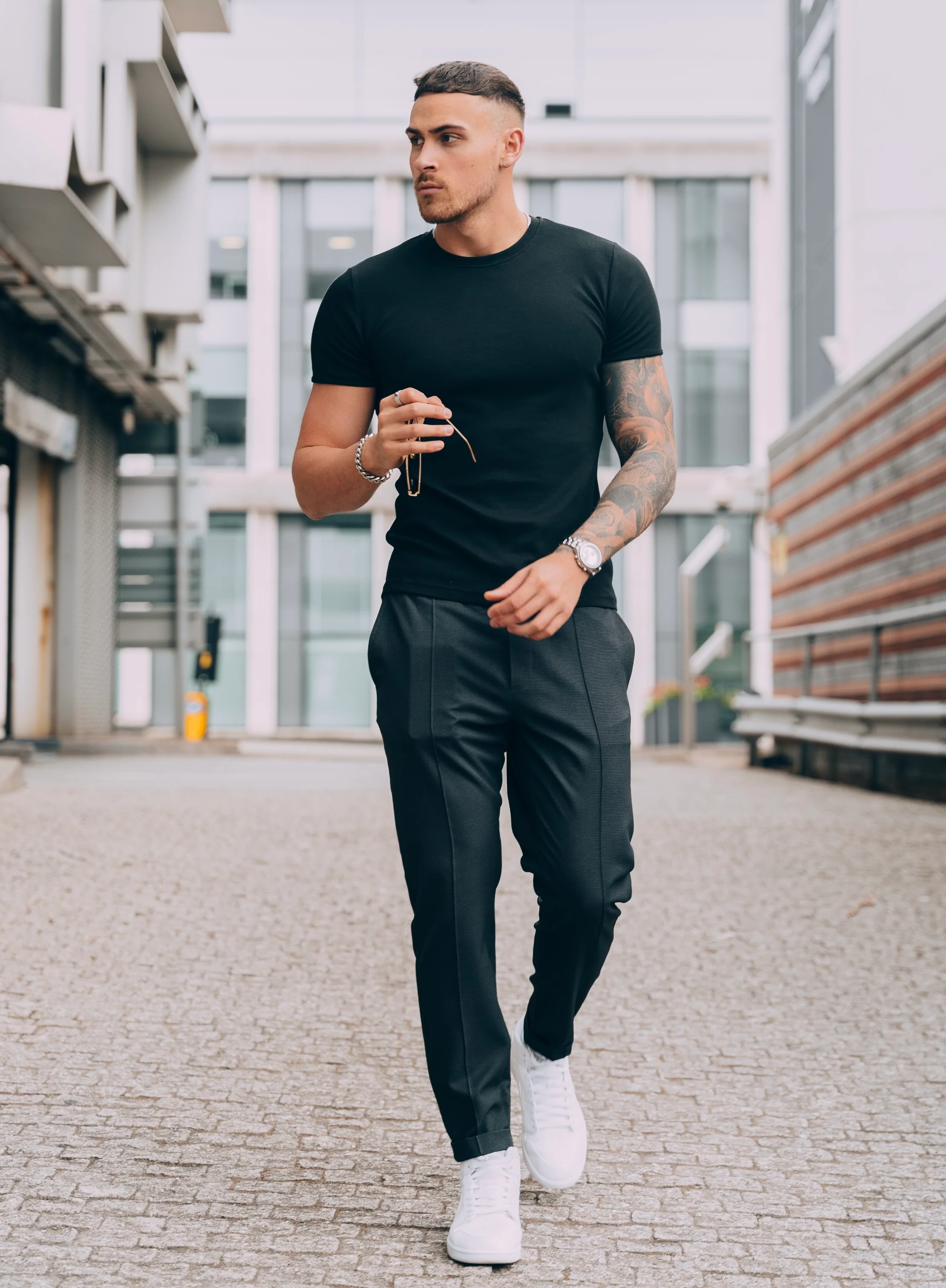 Black Tapered Fit T-Shirt - Image 7
