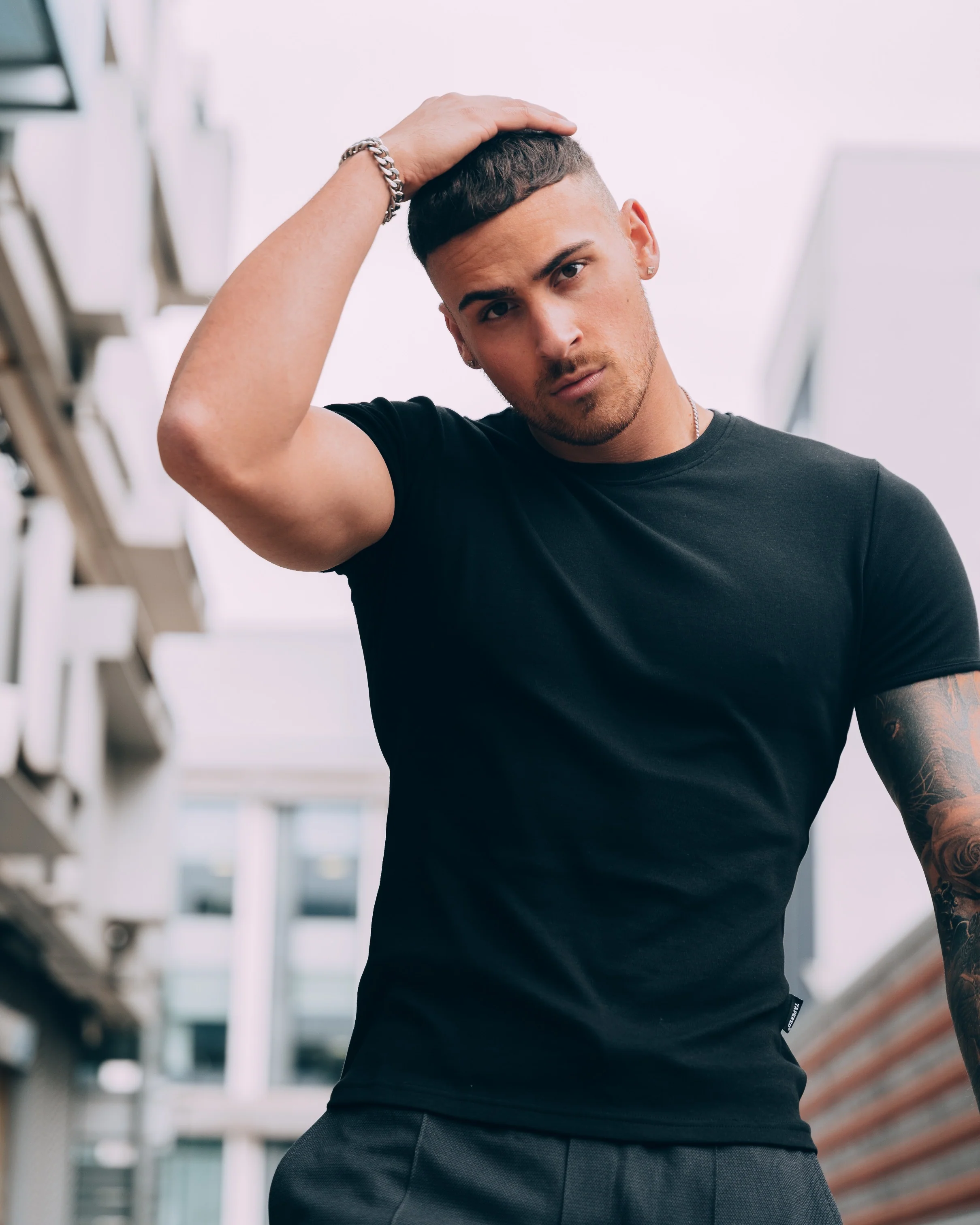 Black Tapered Fit T-Shirt - Image 8