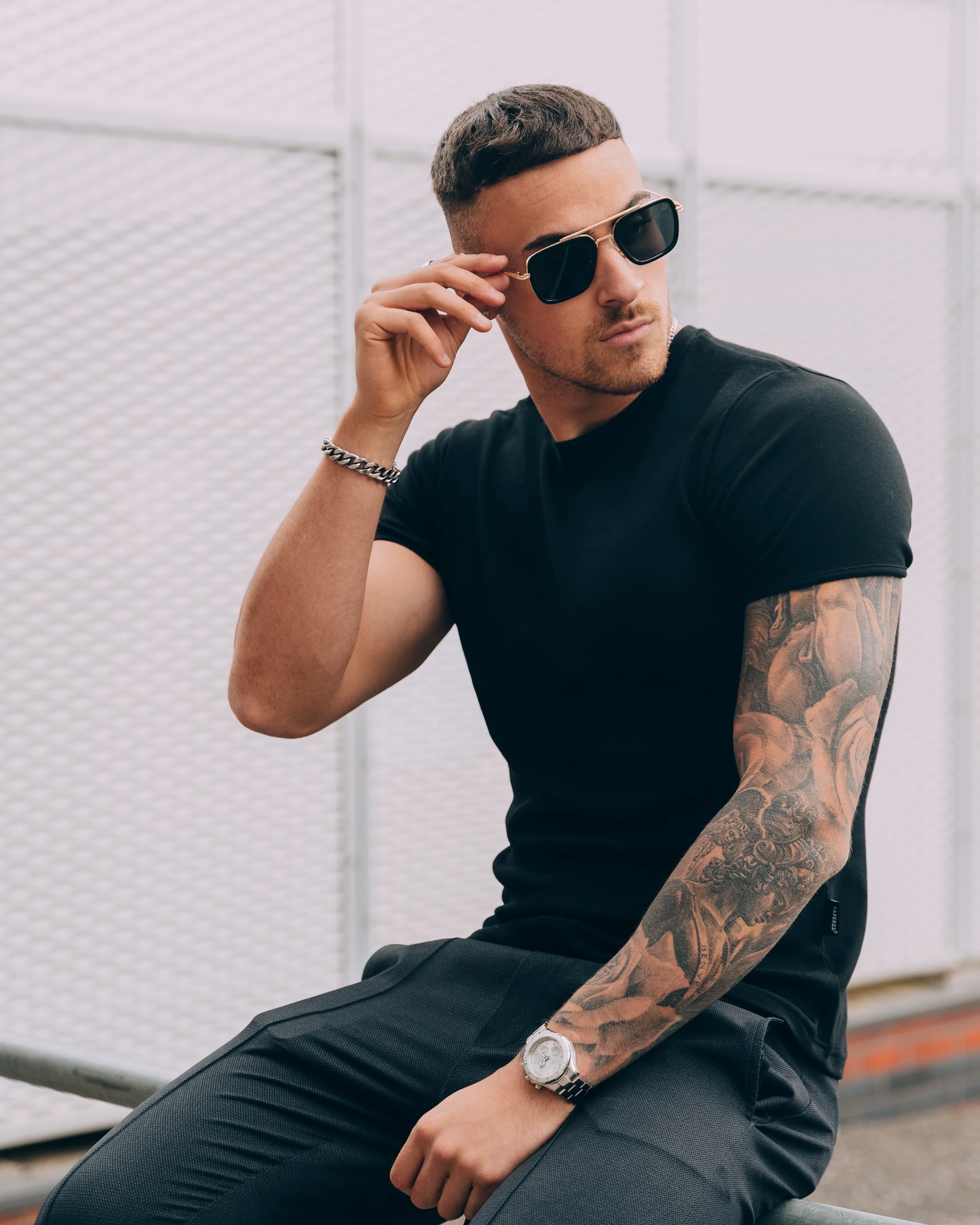 Black Tapered Fit T-Shirt - Image 9