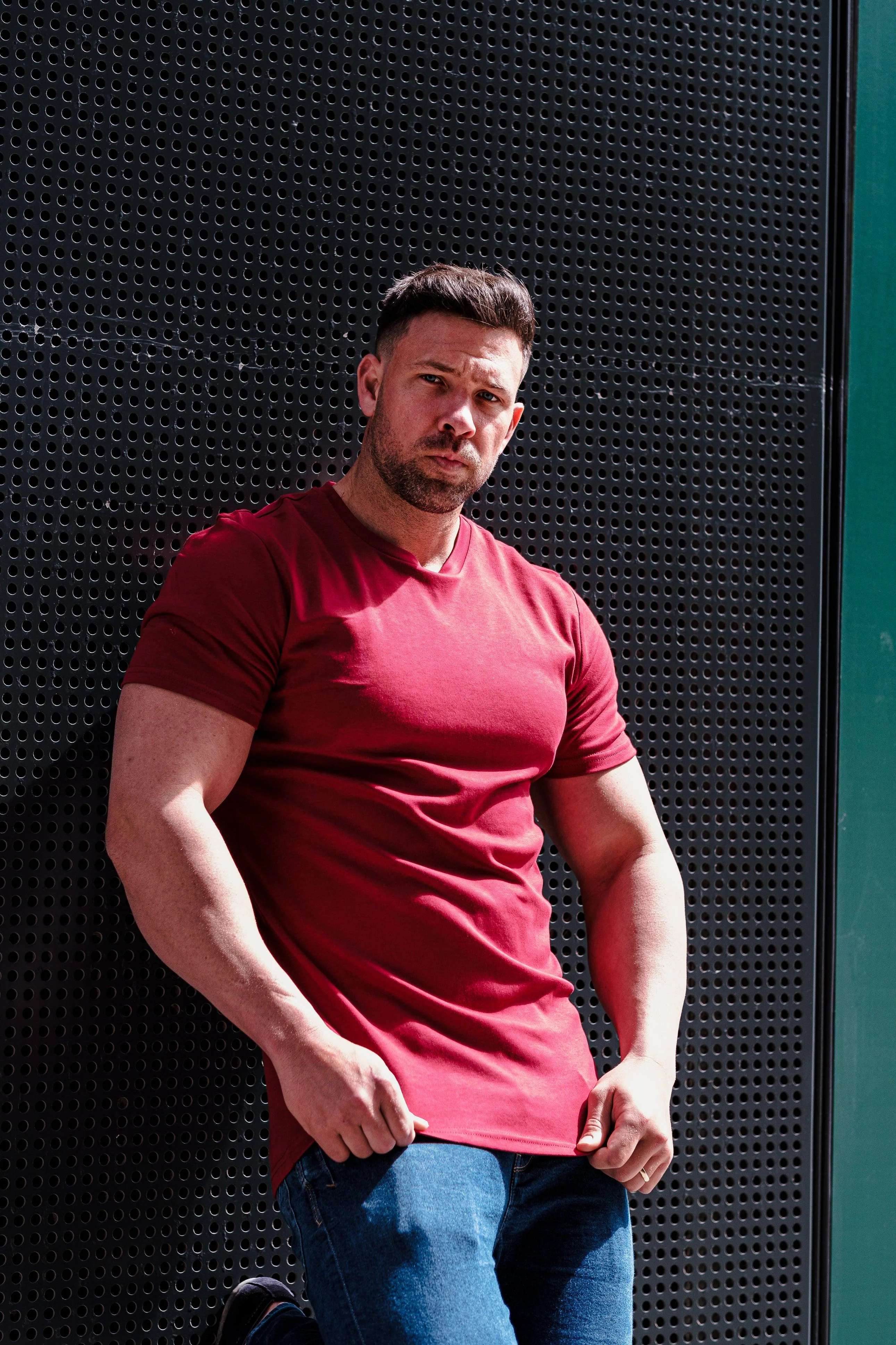Burgundy Tapered Fit T-Shirt - Image 5