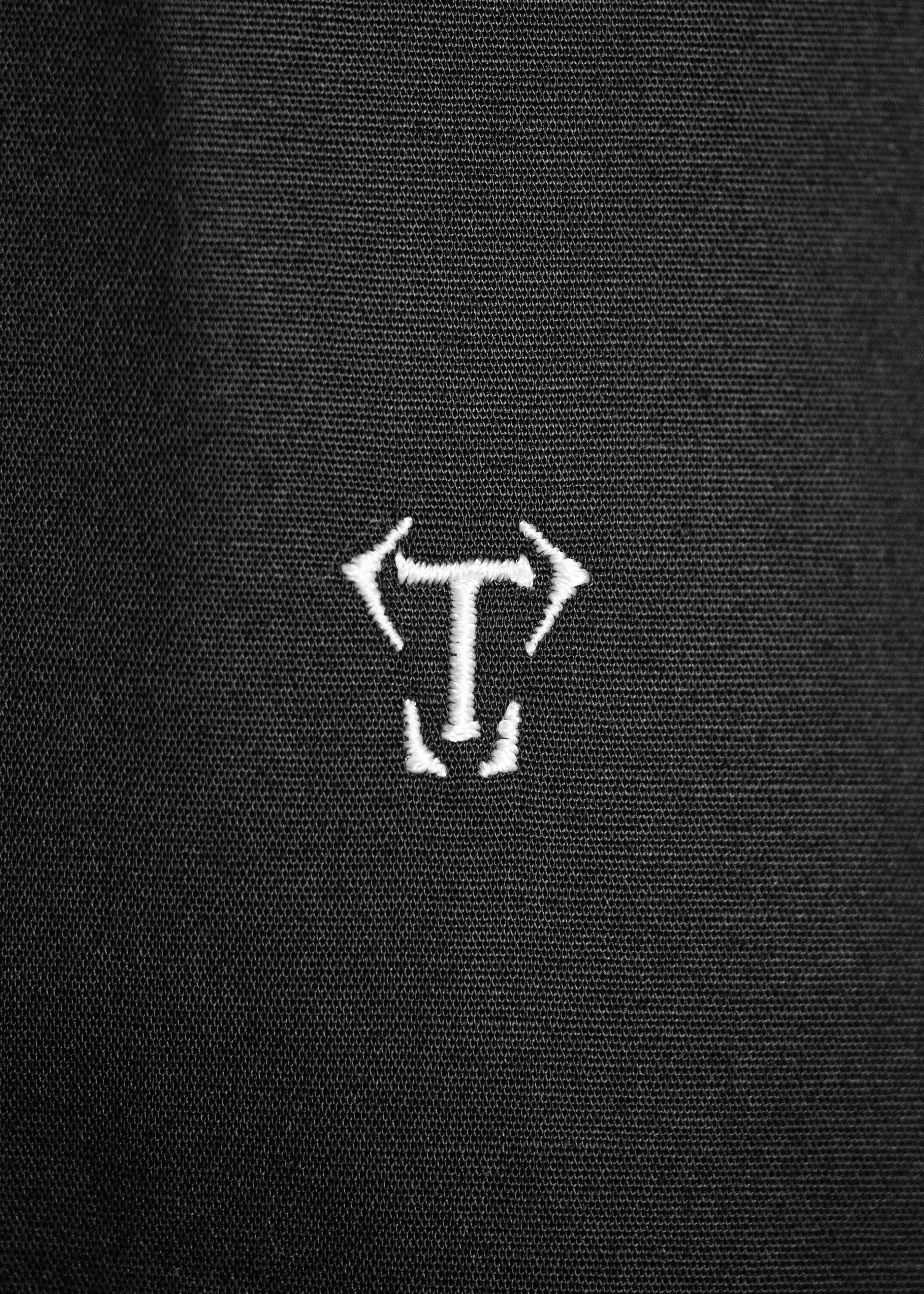 Grandad Collar Black Tapered Fit Bodybuilder Shirt - Image 4