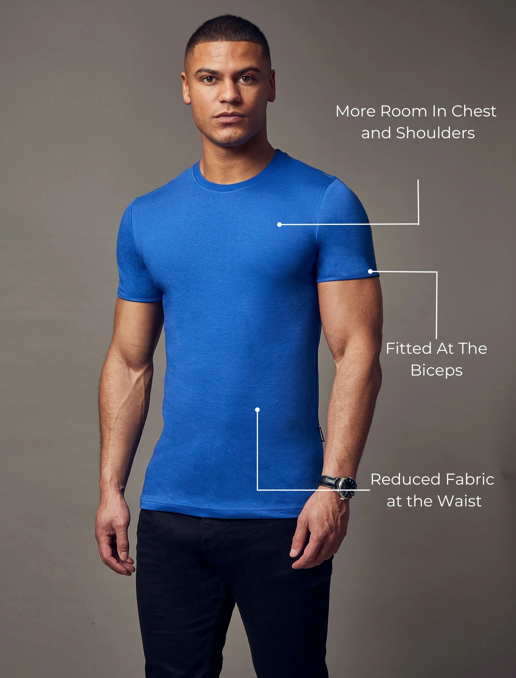 Indigo Blue Tapered Fit T-Shirt - Image 4