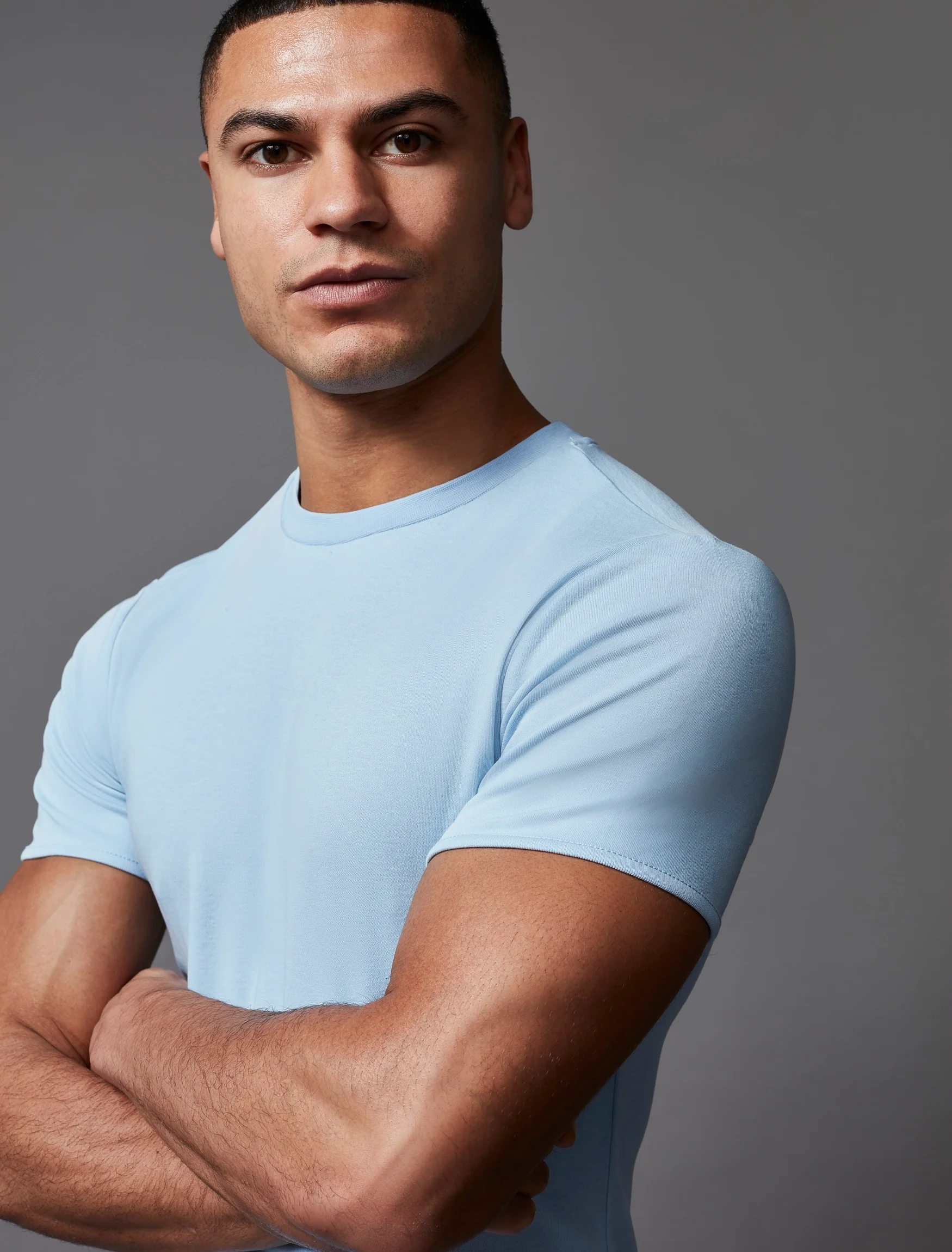 Light Blue Tapered Fit T-Shirt - Image 4