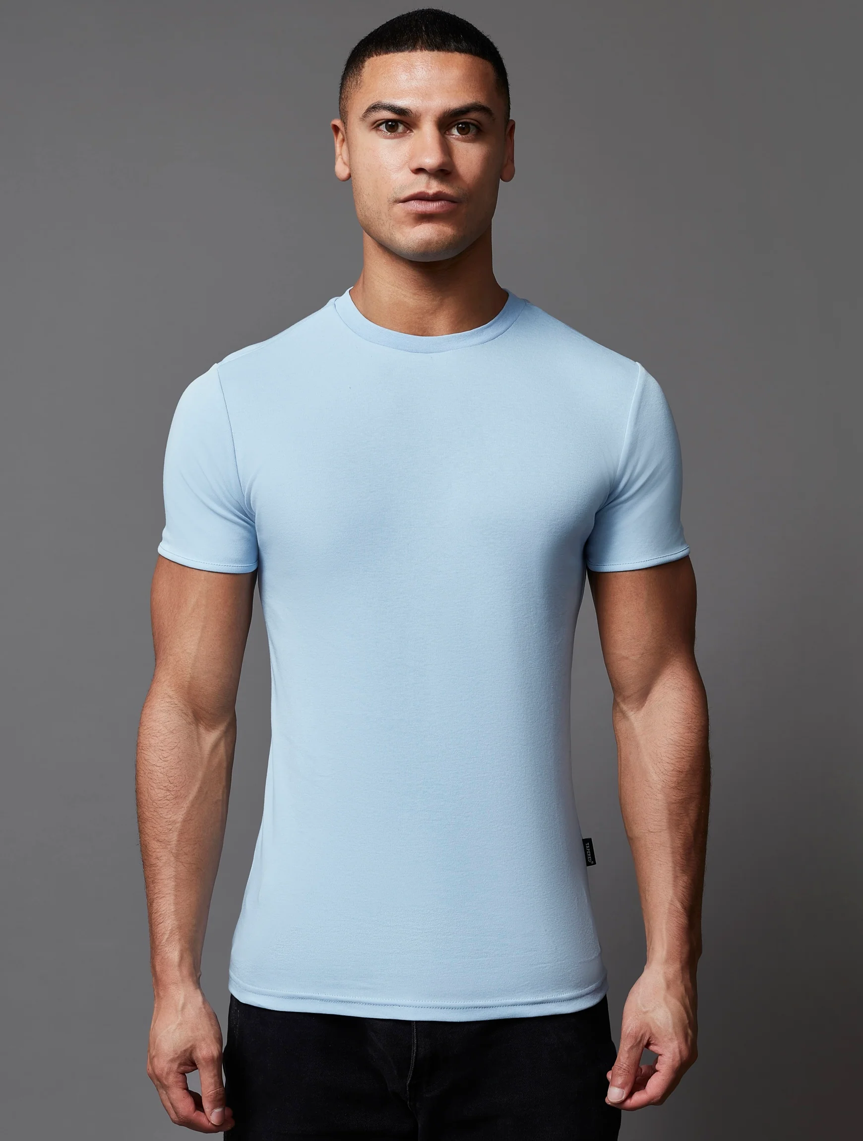 Light Blue Tapered Fit T-Shirt - Image 7