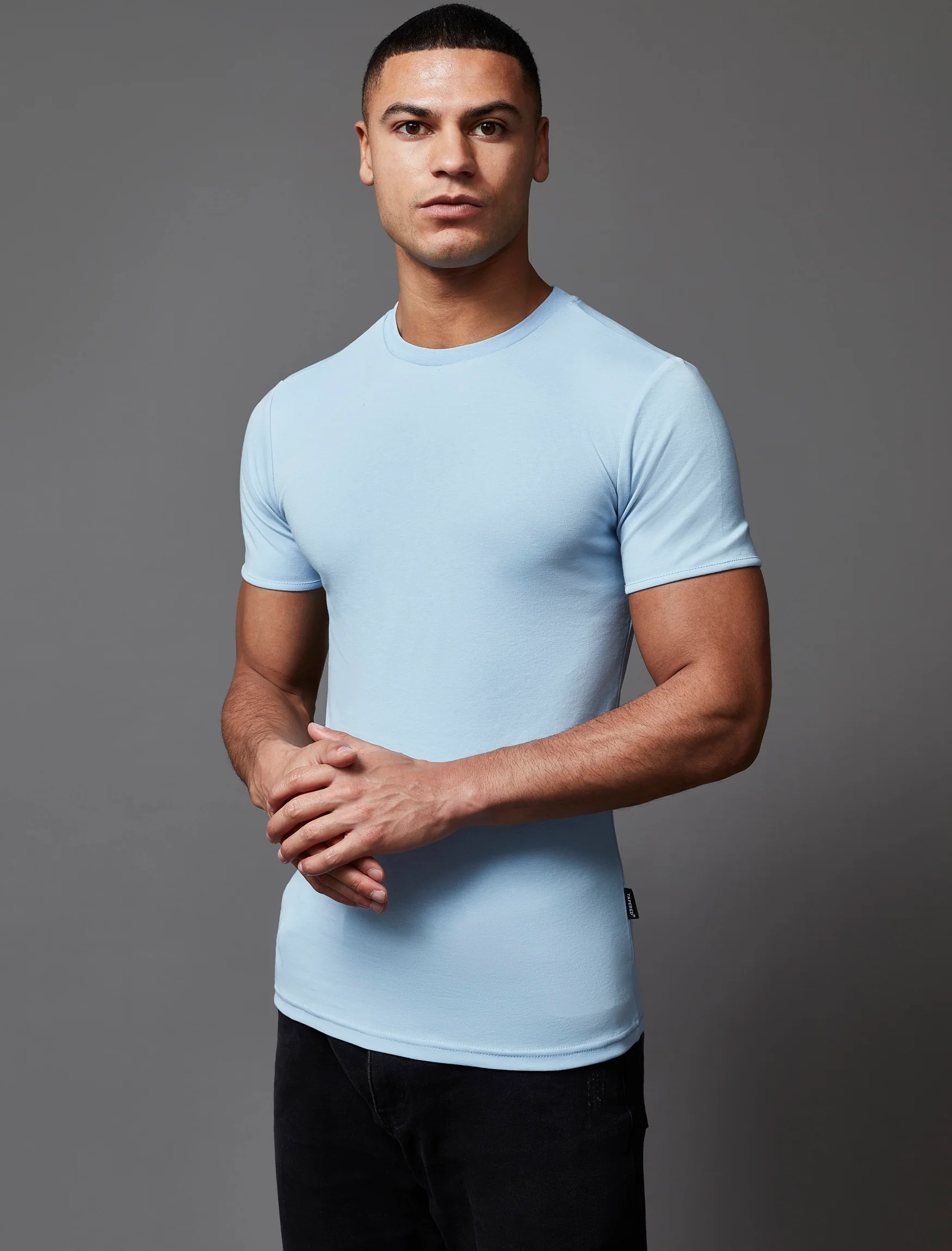 Light Blue Tapered Fit T-Shirt - Image 8