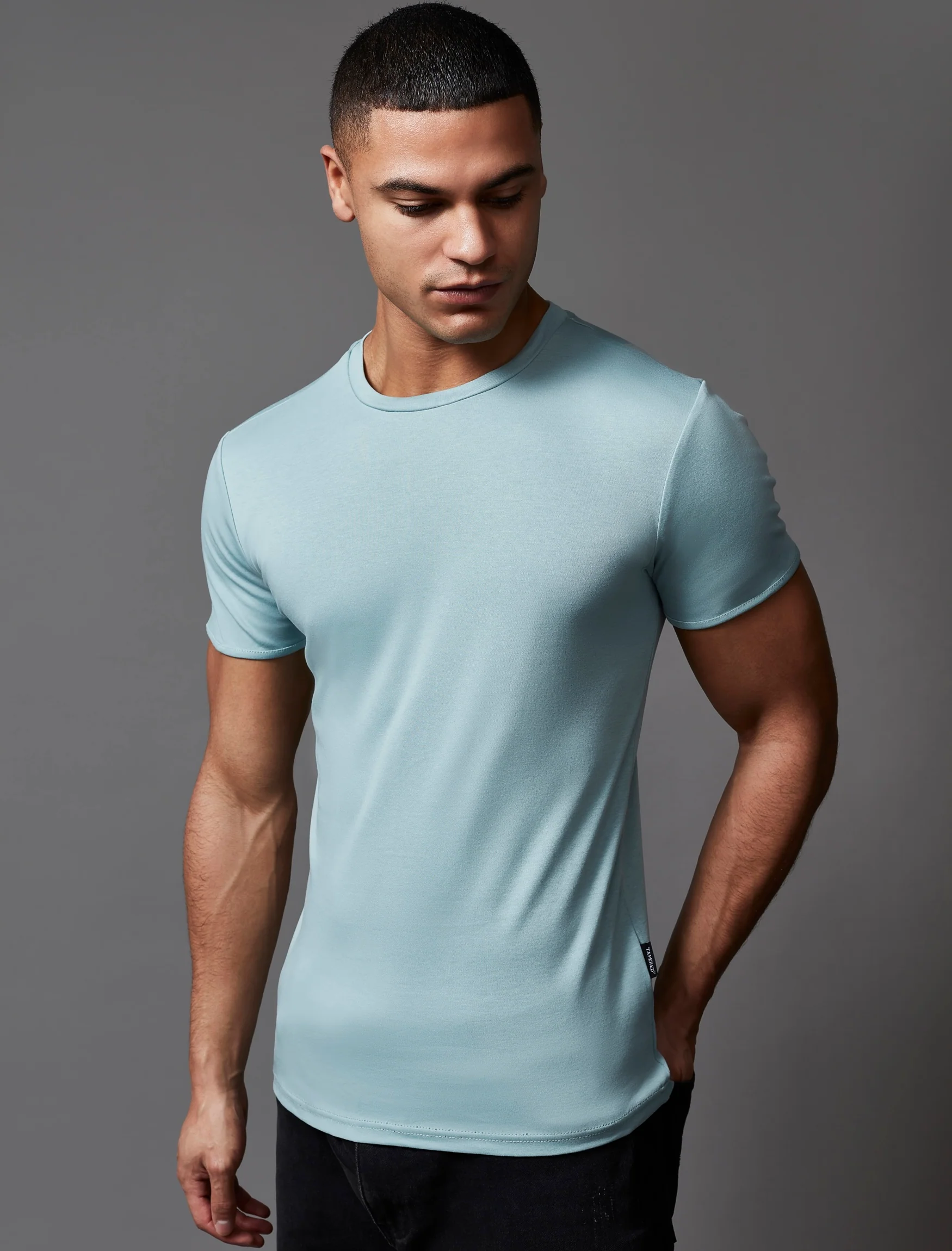 Mint Green Tapered Fit T-Shirt - Image 7