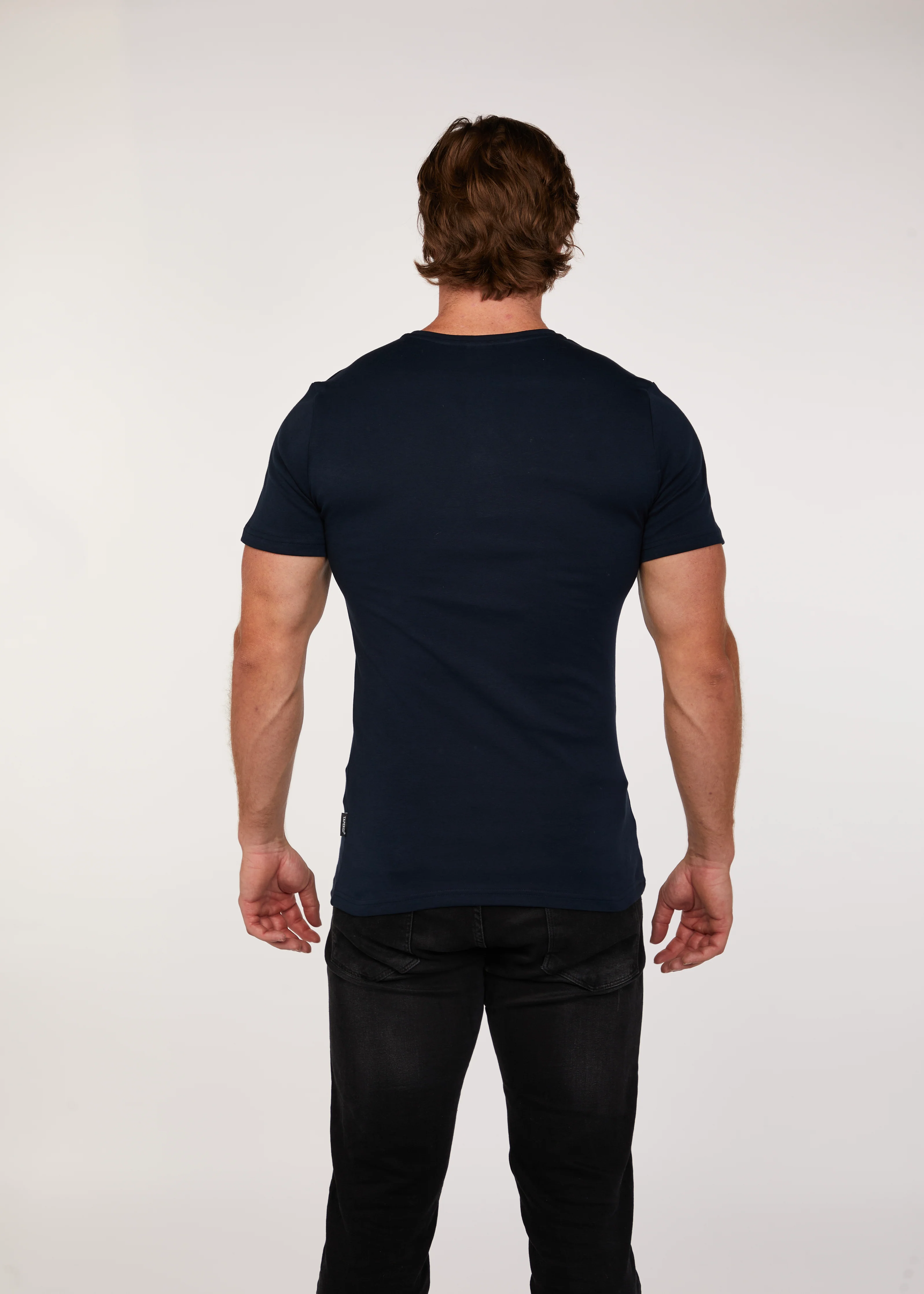 Navy Short Sleeve Tapered Fit Henley - Image 6