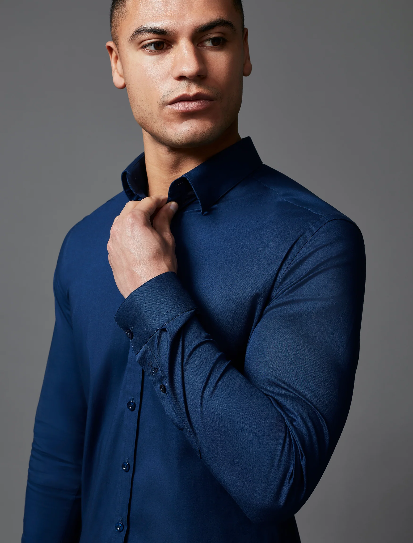 Navy Tapered Fit Shirt - Image 5