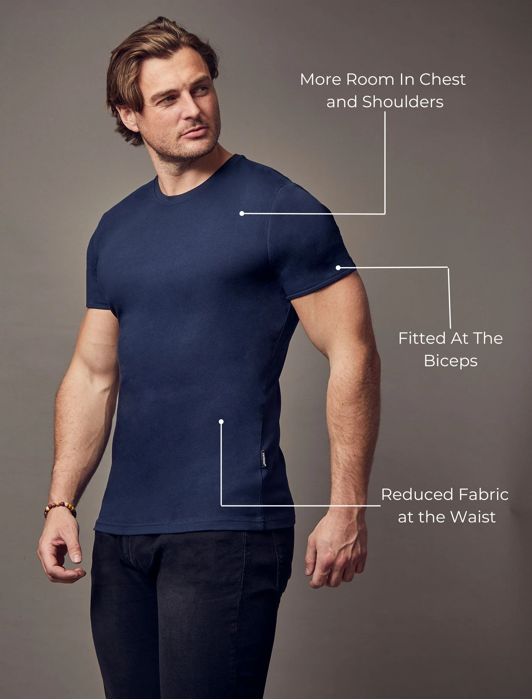 Navy Tapered Fit T-Shirt - Image 4