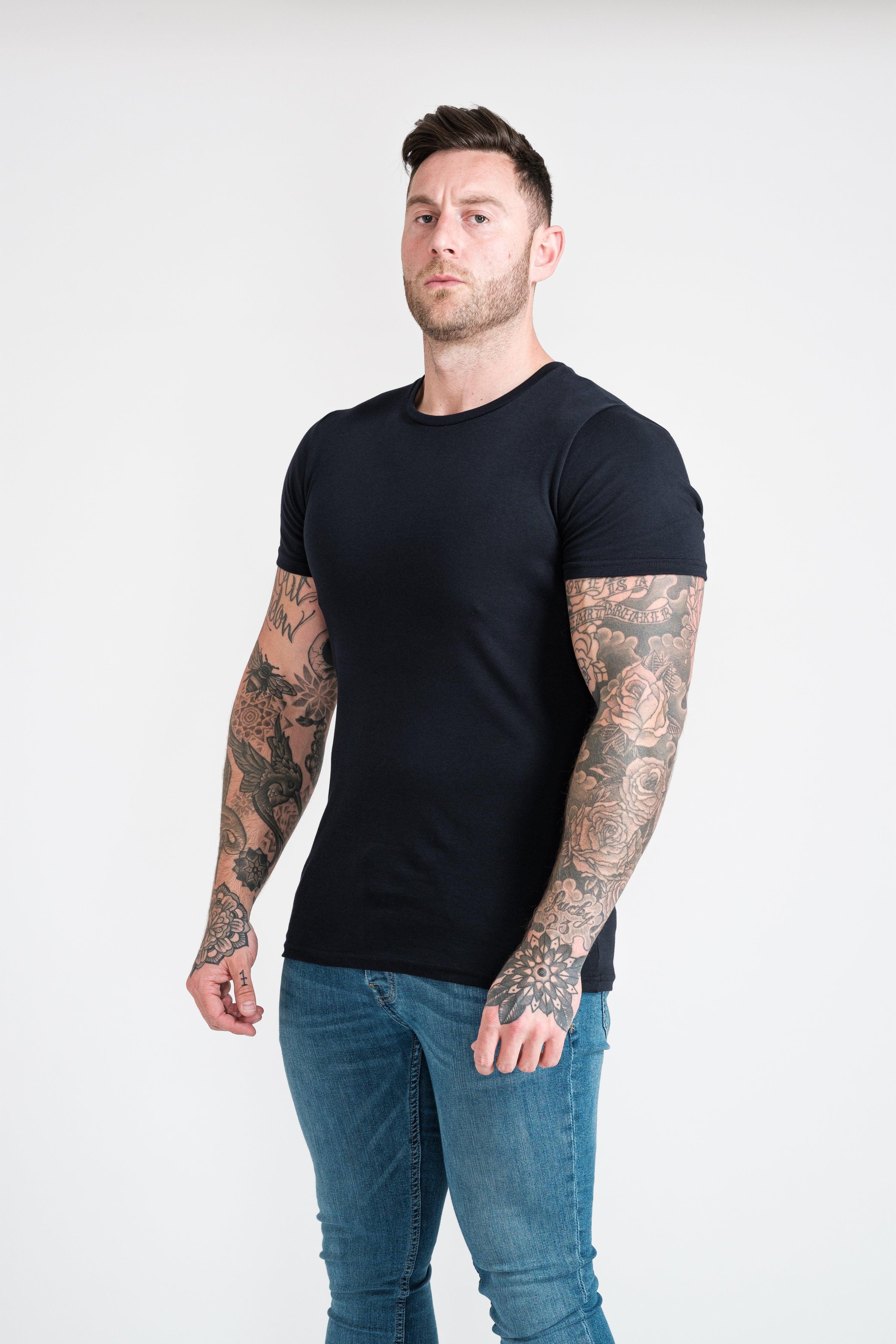 Navy Tapered Fit T-Shirt - Image 6
