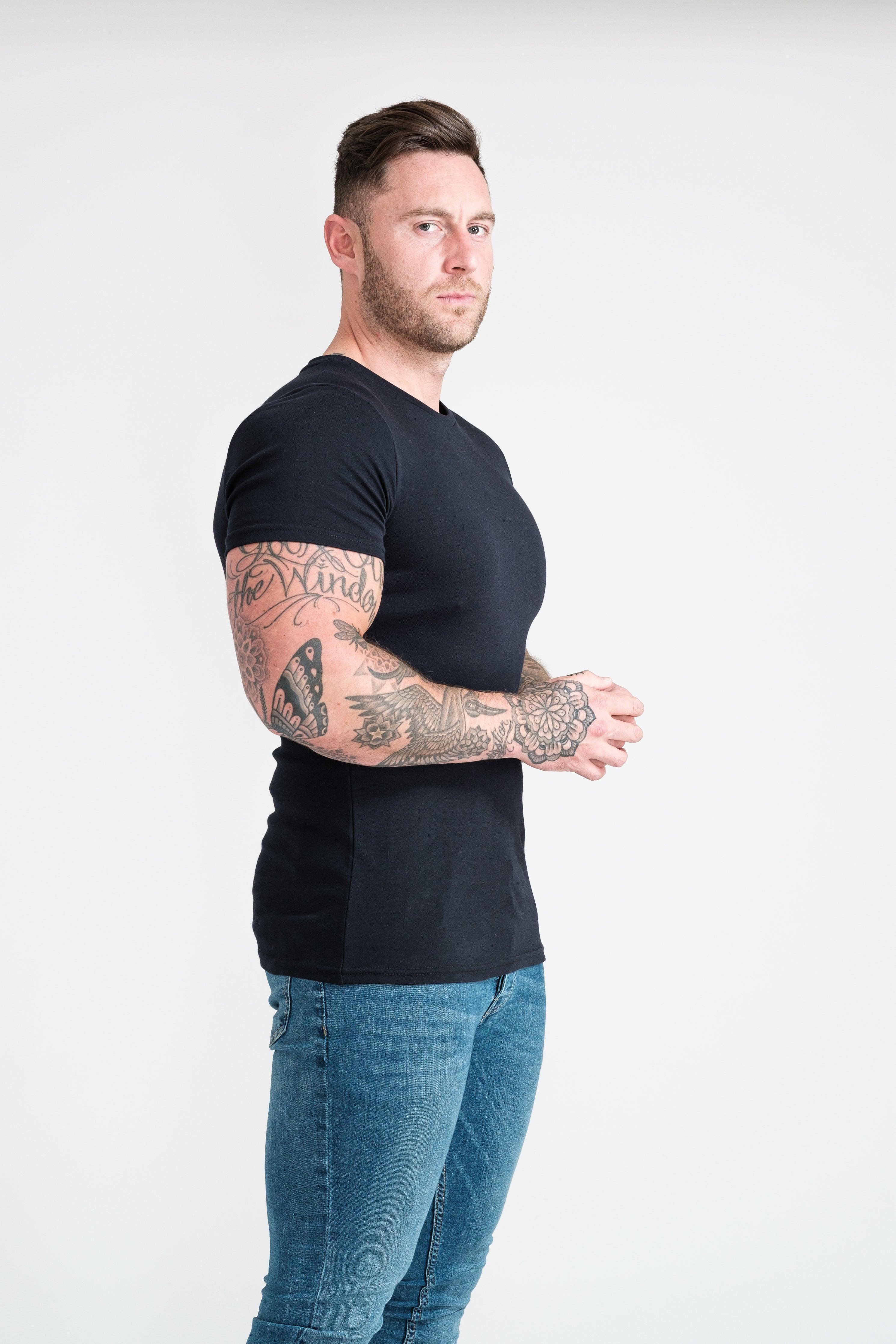 Navy Tapered Fit T-Shirt - Image 7