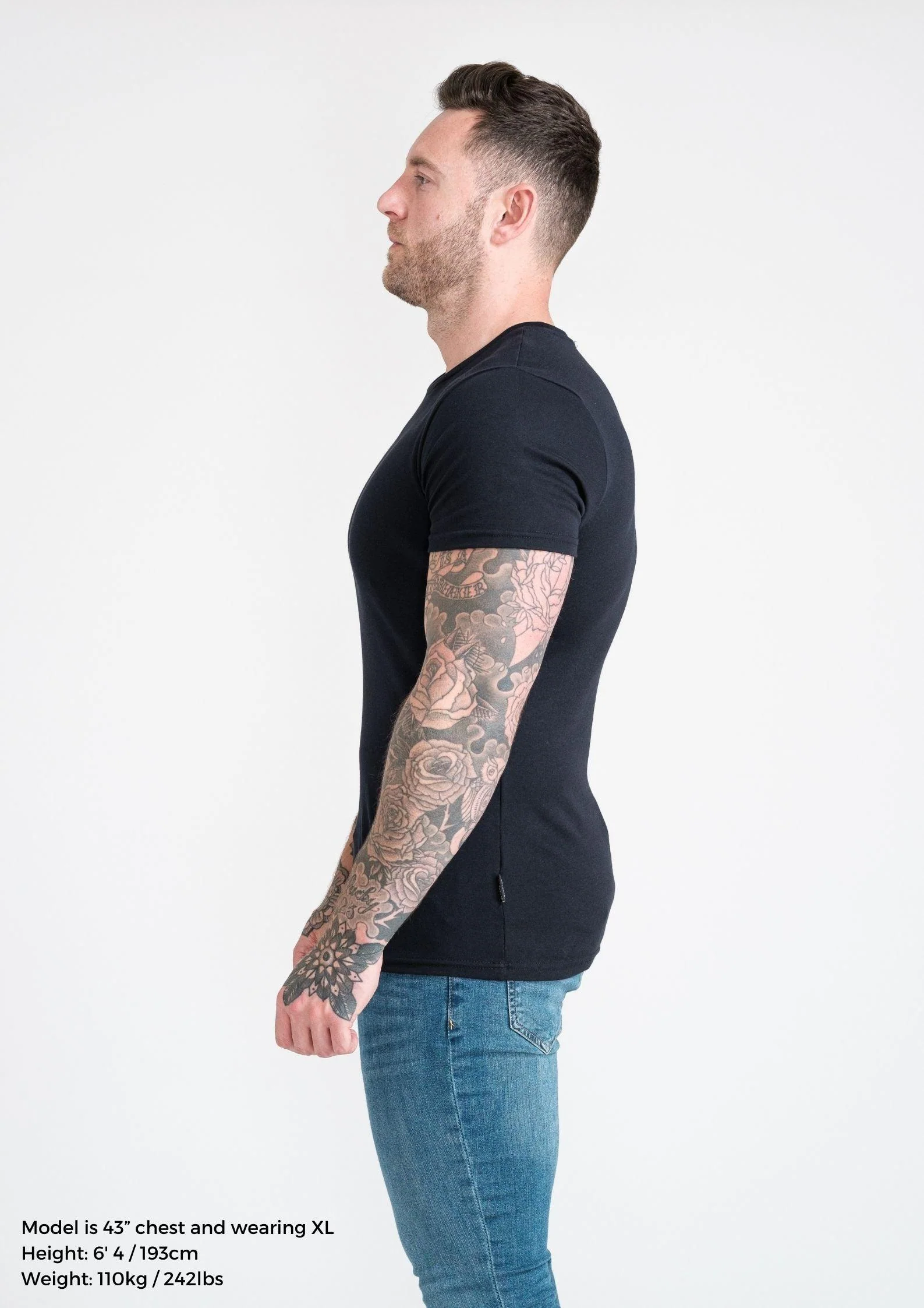 Navy Tapered Fit T-Shirt - Image 8