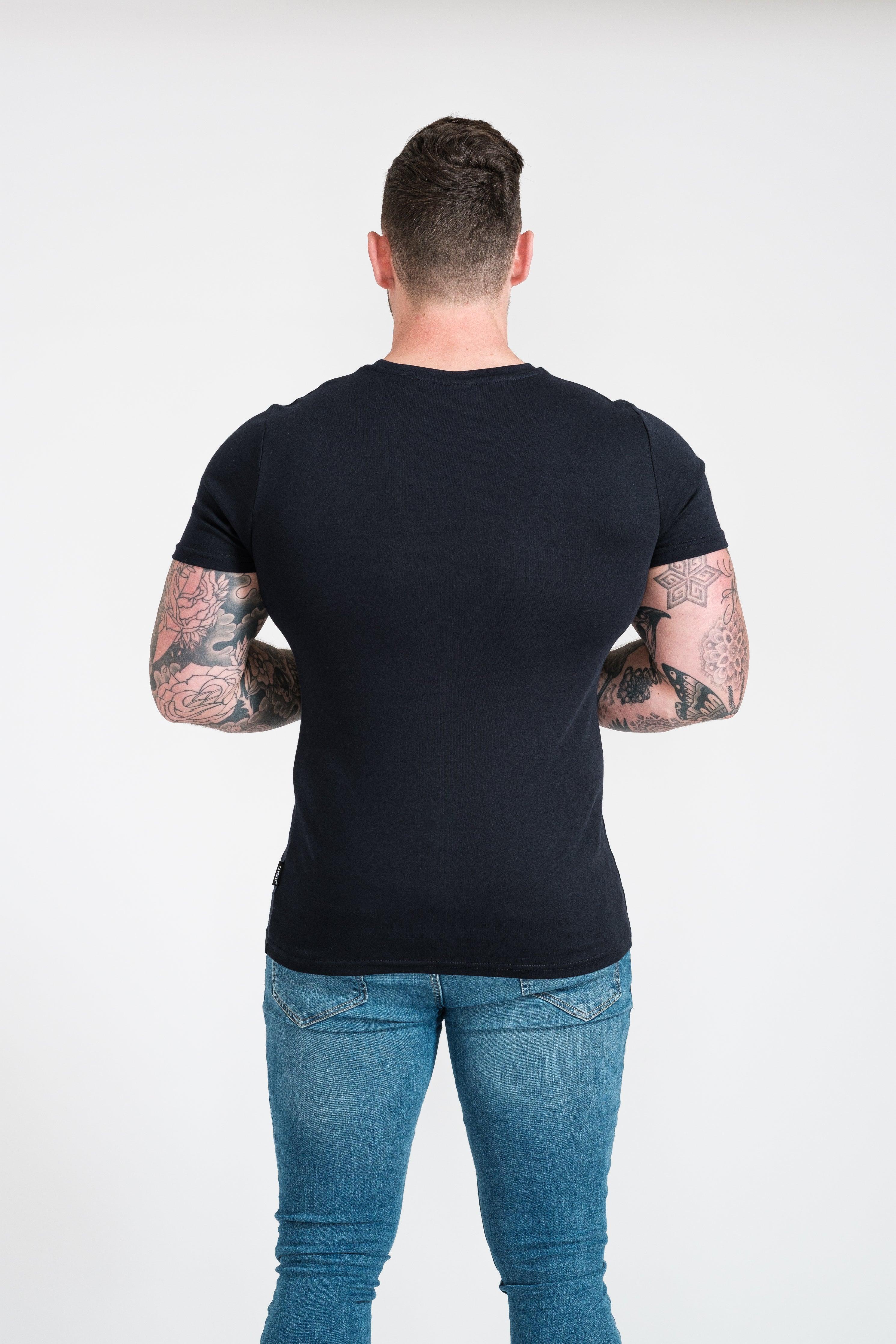 Navy Tapered Fit T-Shirt - Image 9