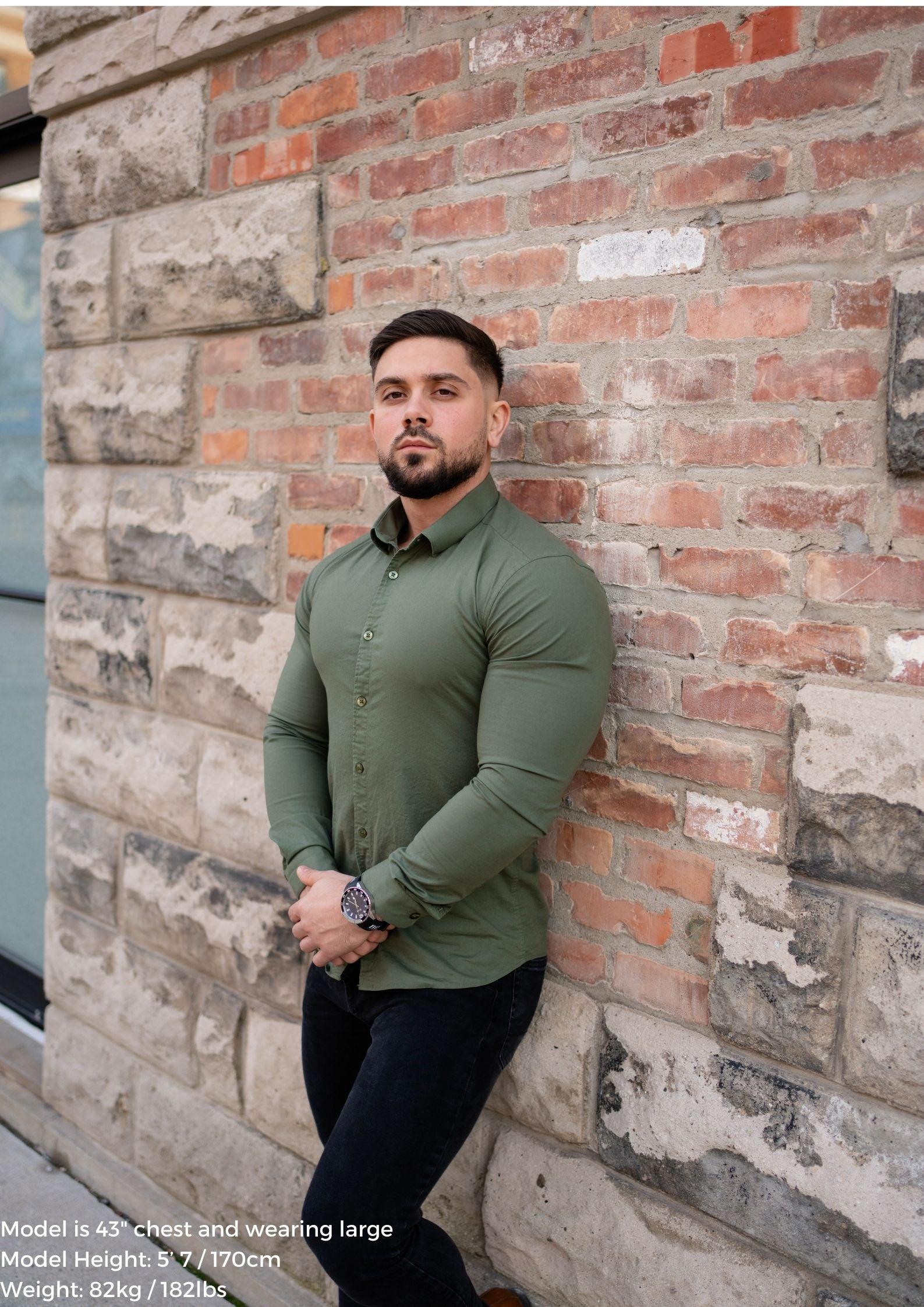 Olive Tapered Fit Shirt - Image 8