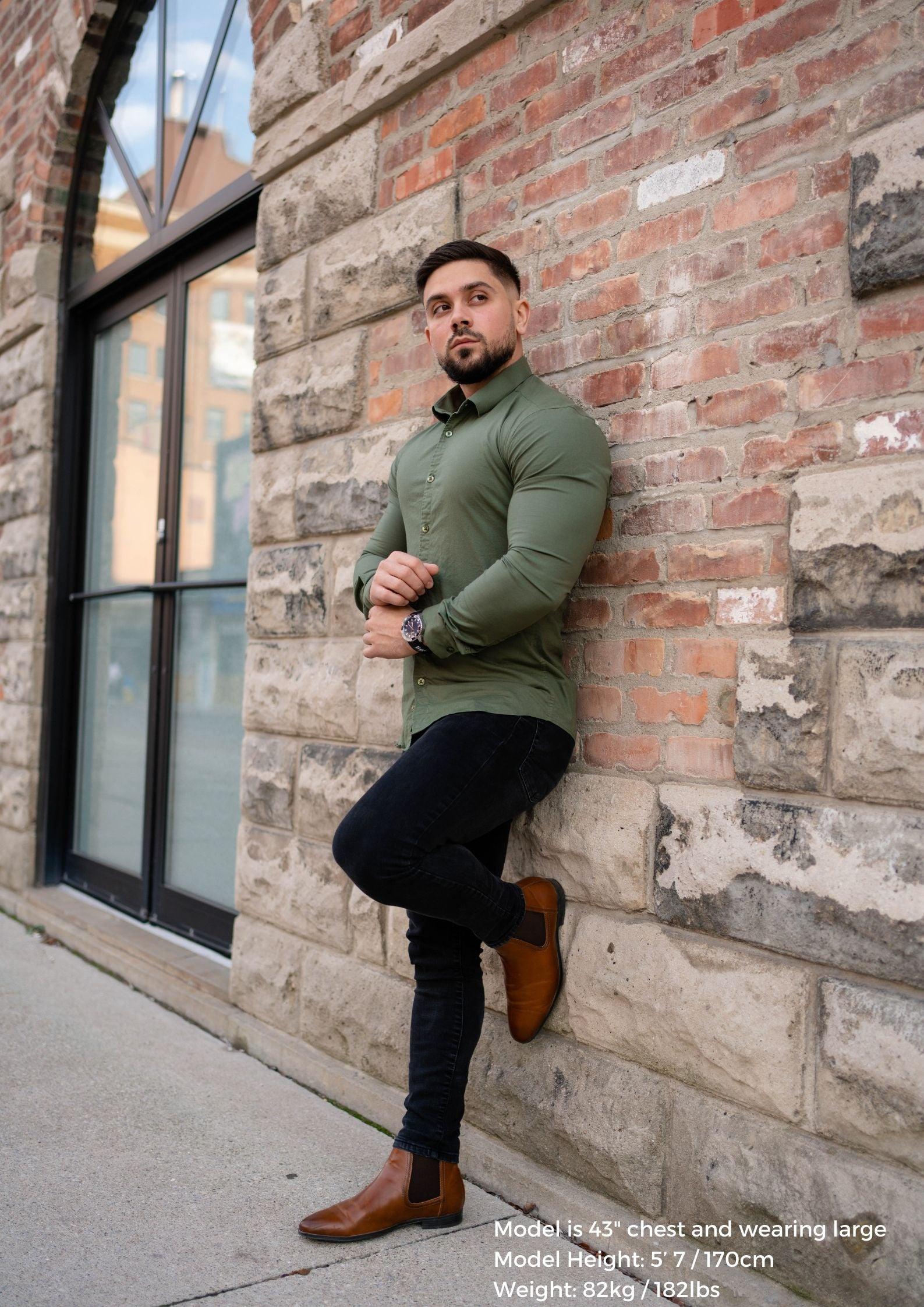 Olive Tapered Fit Shirt - Image 9