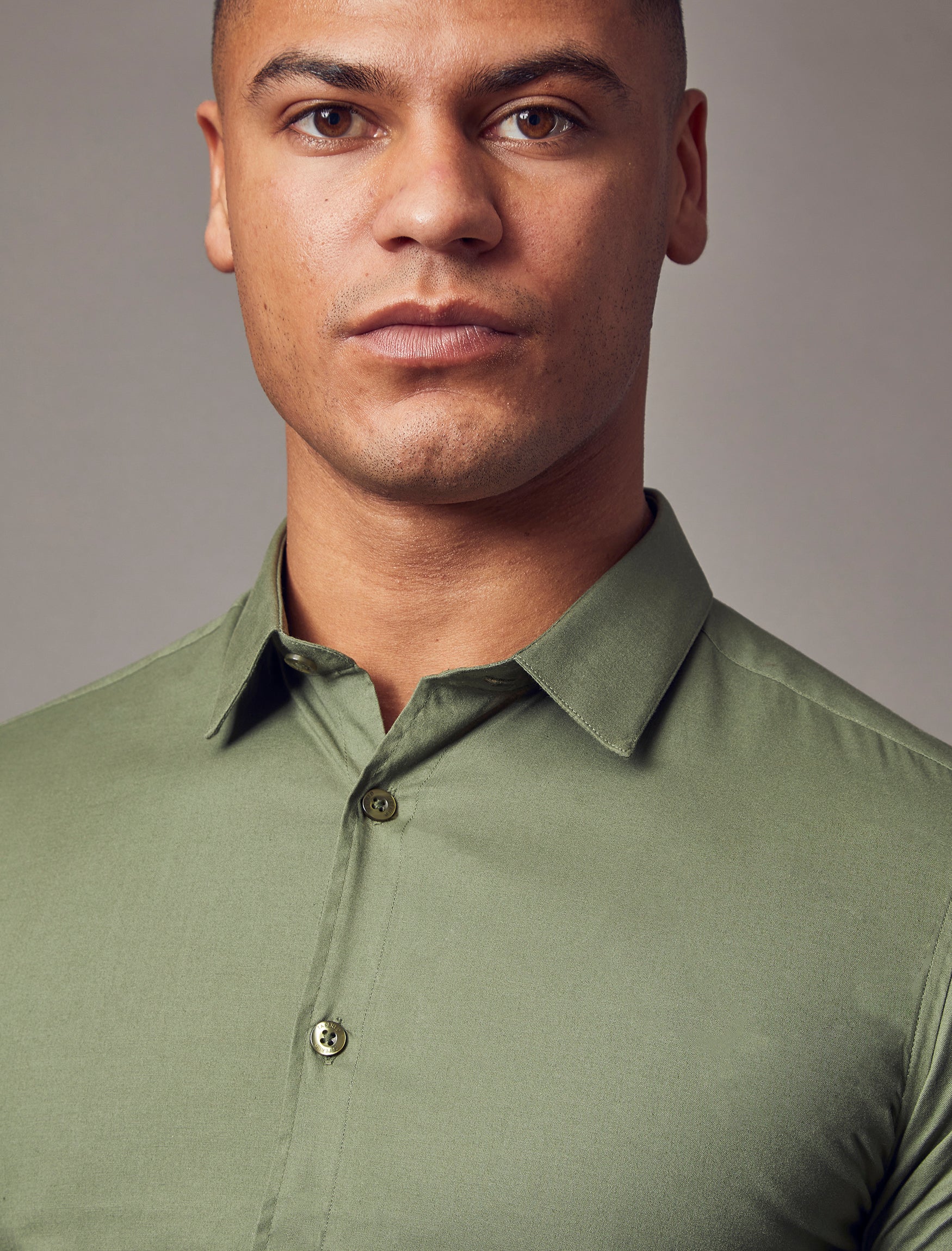 Olive Tapered Fit Shirt - Image 6