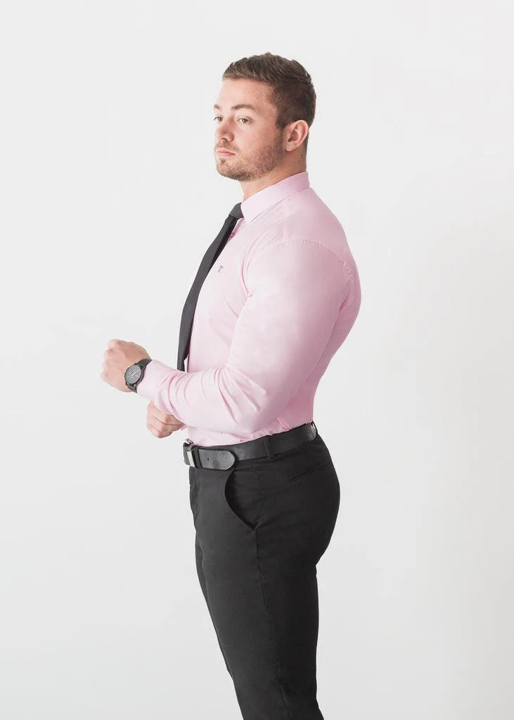 Pink Tapered Fit Bodybuilder Shirt - Image 3
