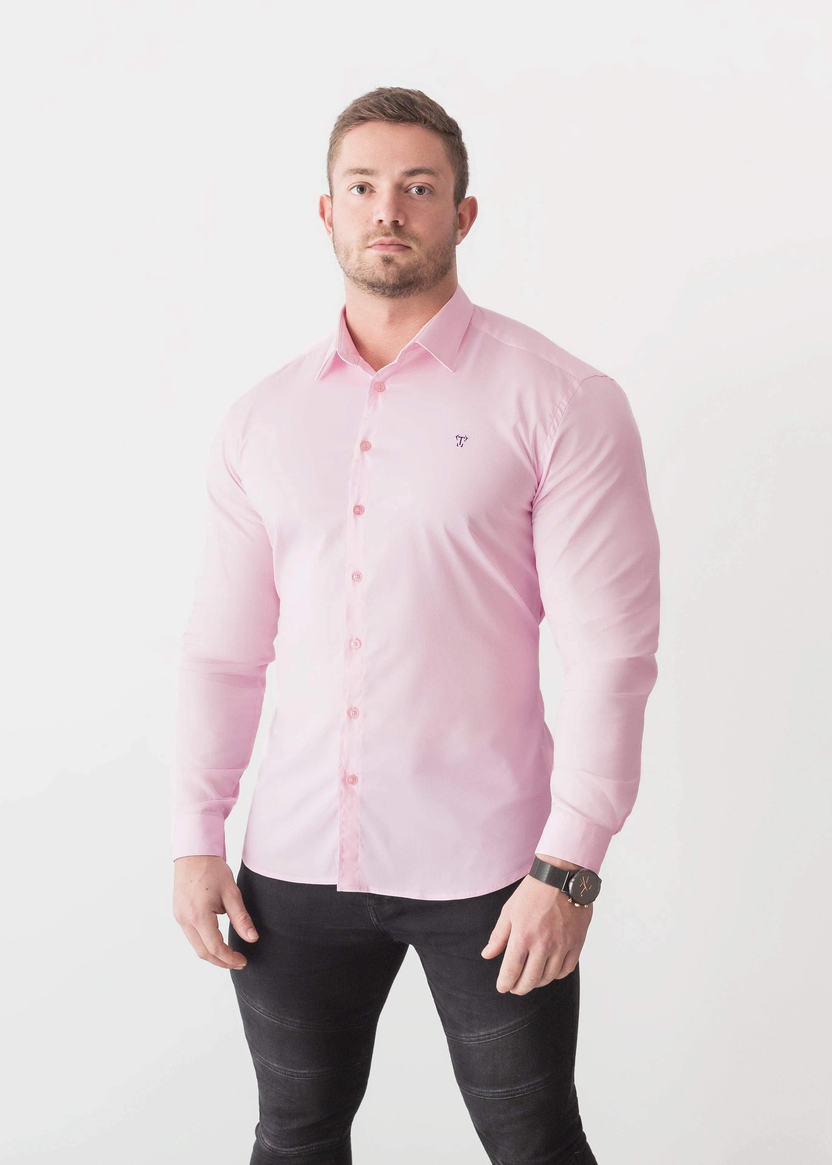 Pink Tapered Fit Bodybuilder Shirt - Image 4