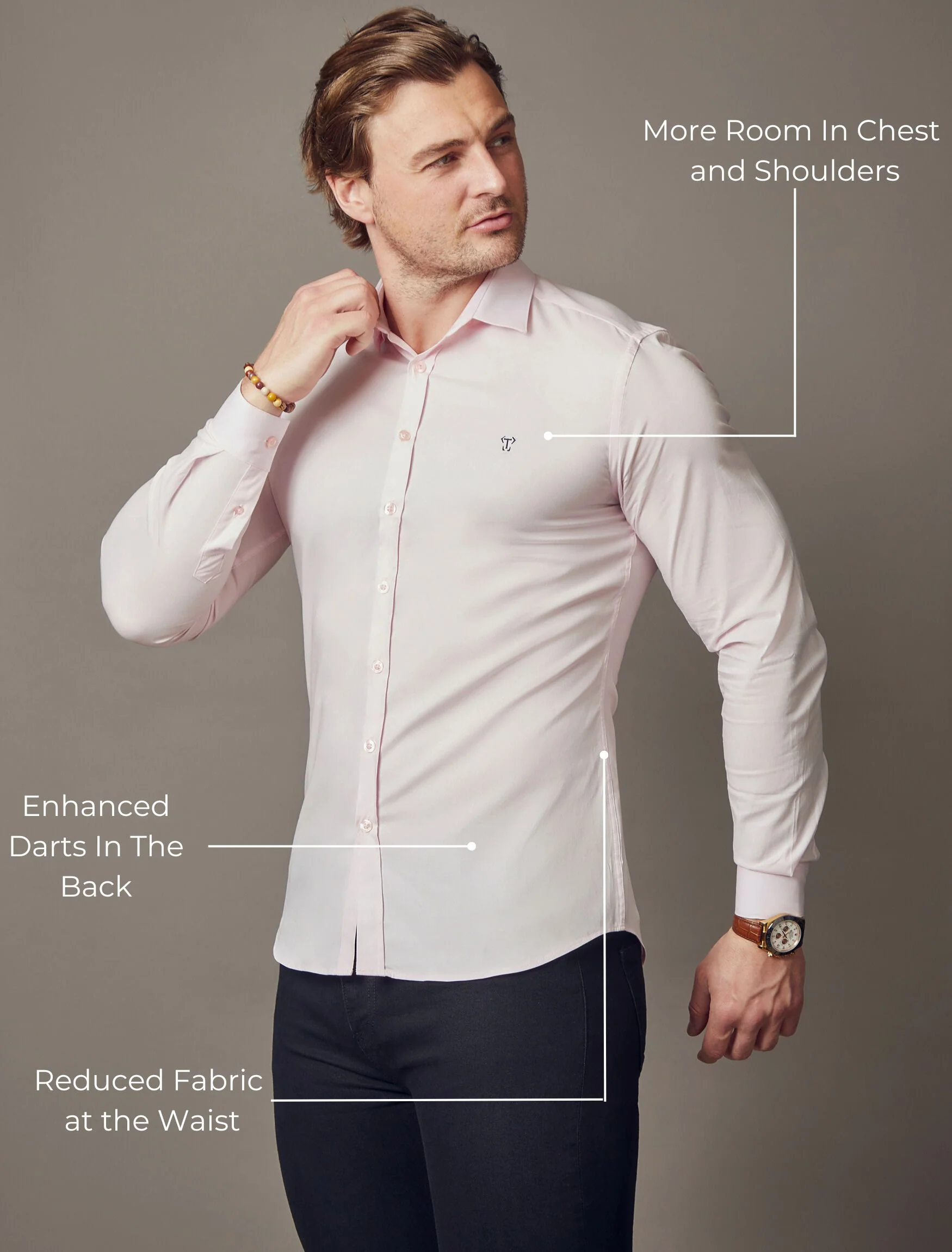 Pink Tapered Fit Shirt - Image 5