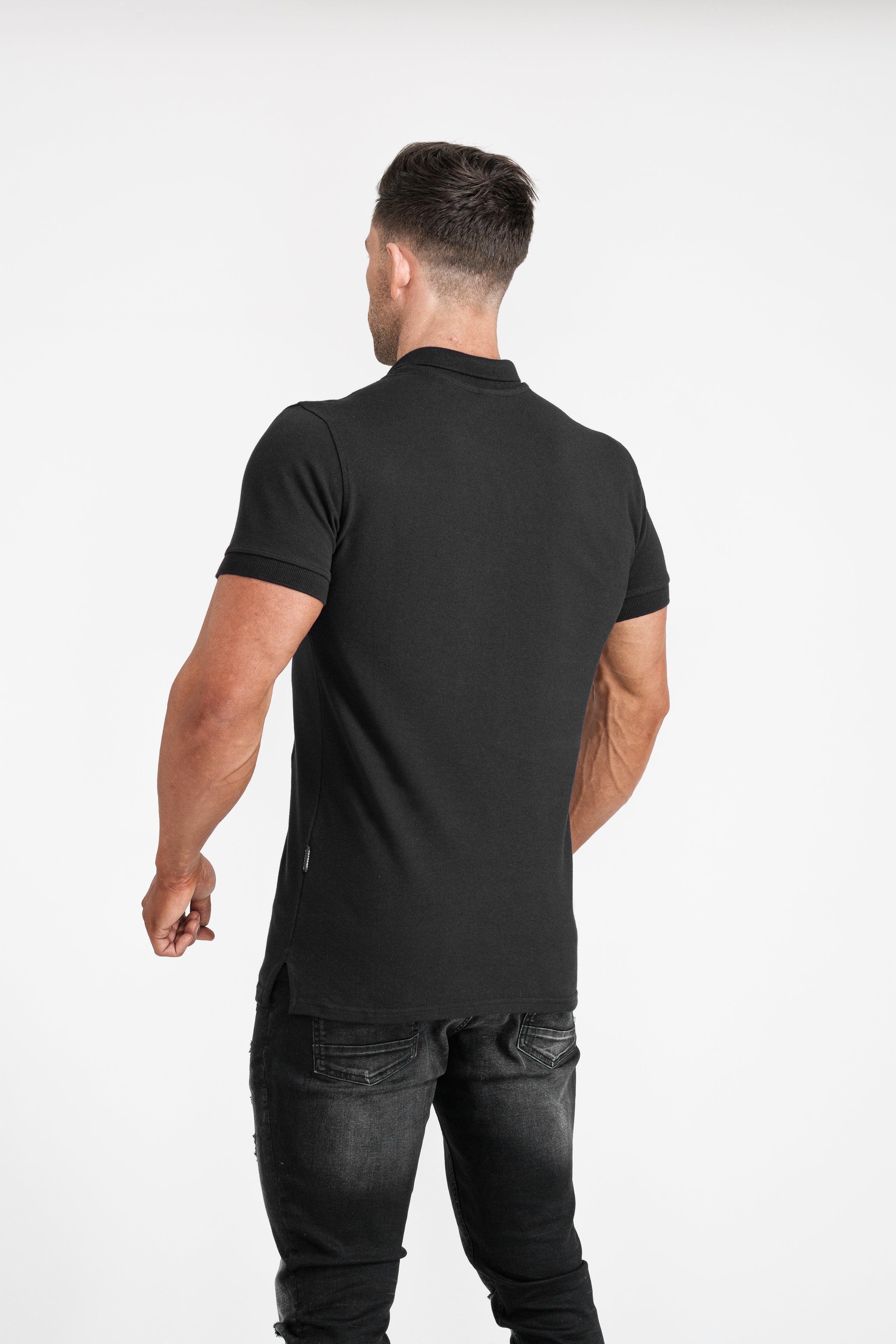Short Sleeve Black Tapered Fit Polo Shirt - Image 10