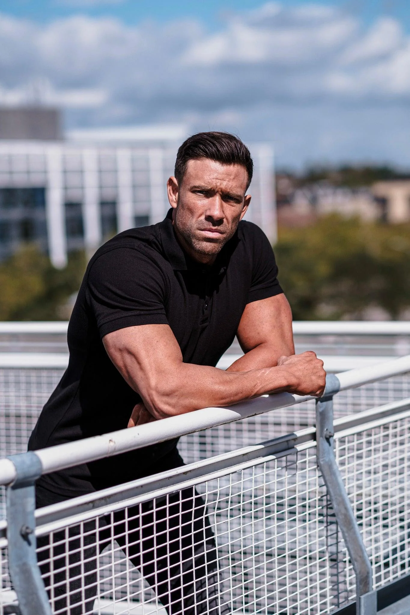 Short Sleeve Black Tapered Fit Polo Shirt - Image 13