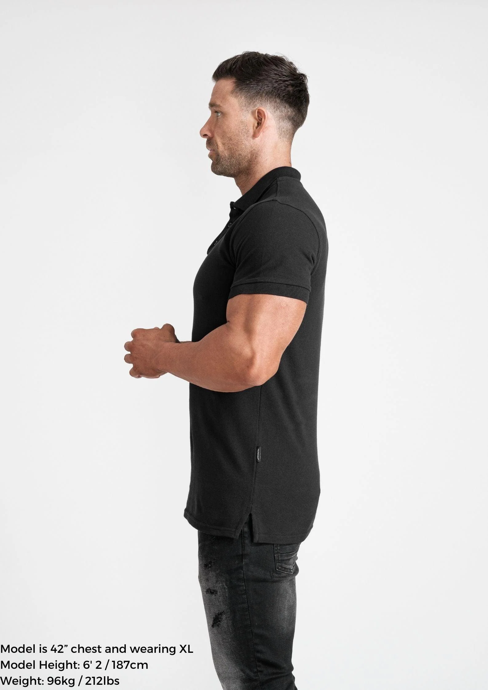 Short Sleeve Black Tapered Fit Polo Shirt - Image 9