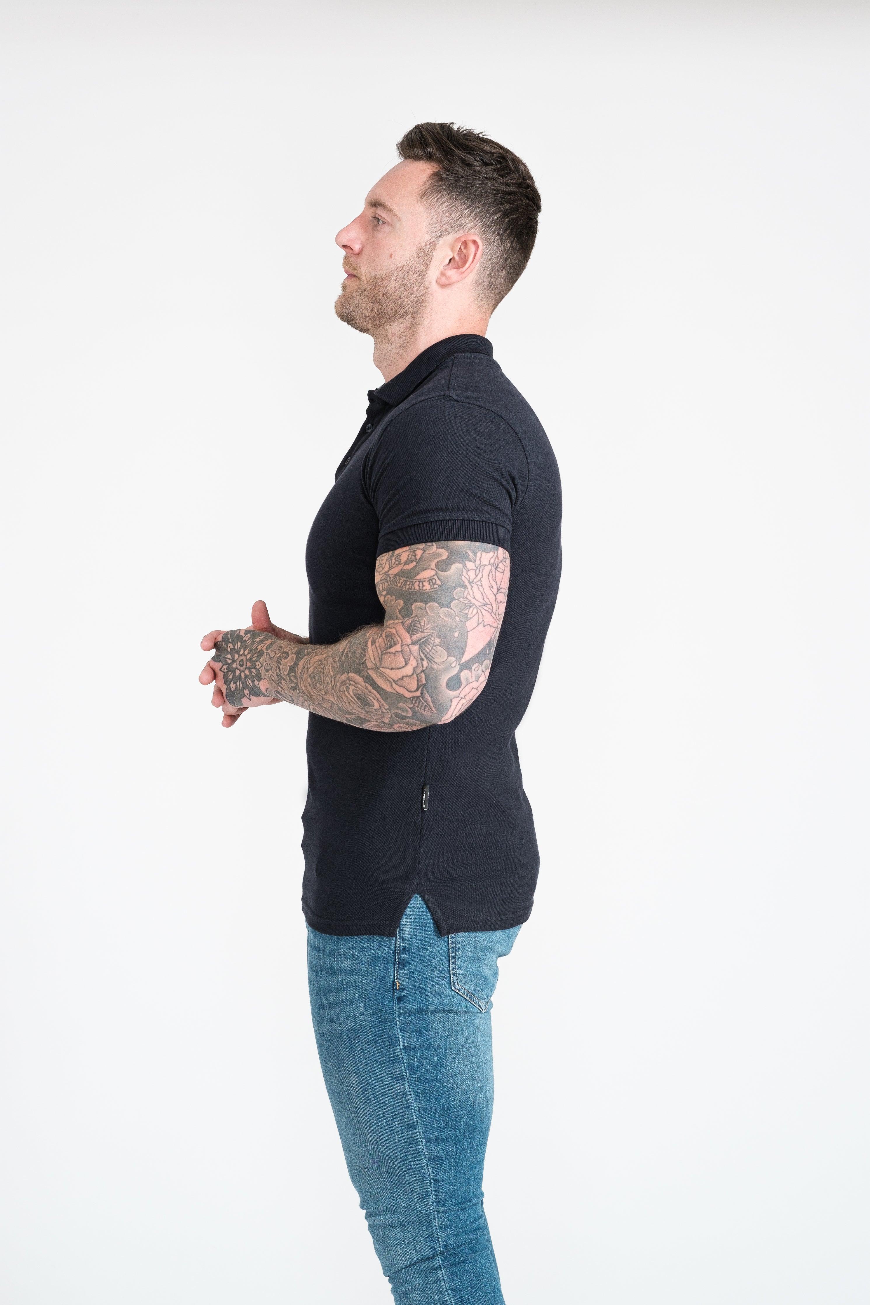 Short Sleeve Navy Tapered Fit Polo Shirt - Image 21