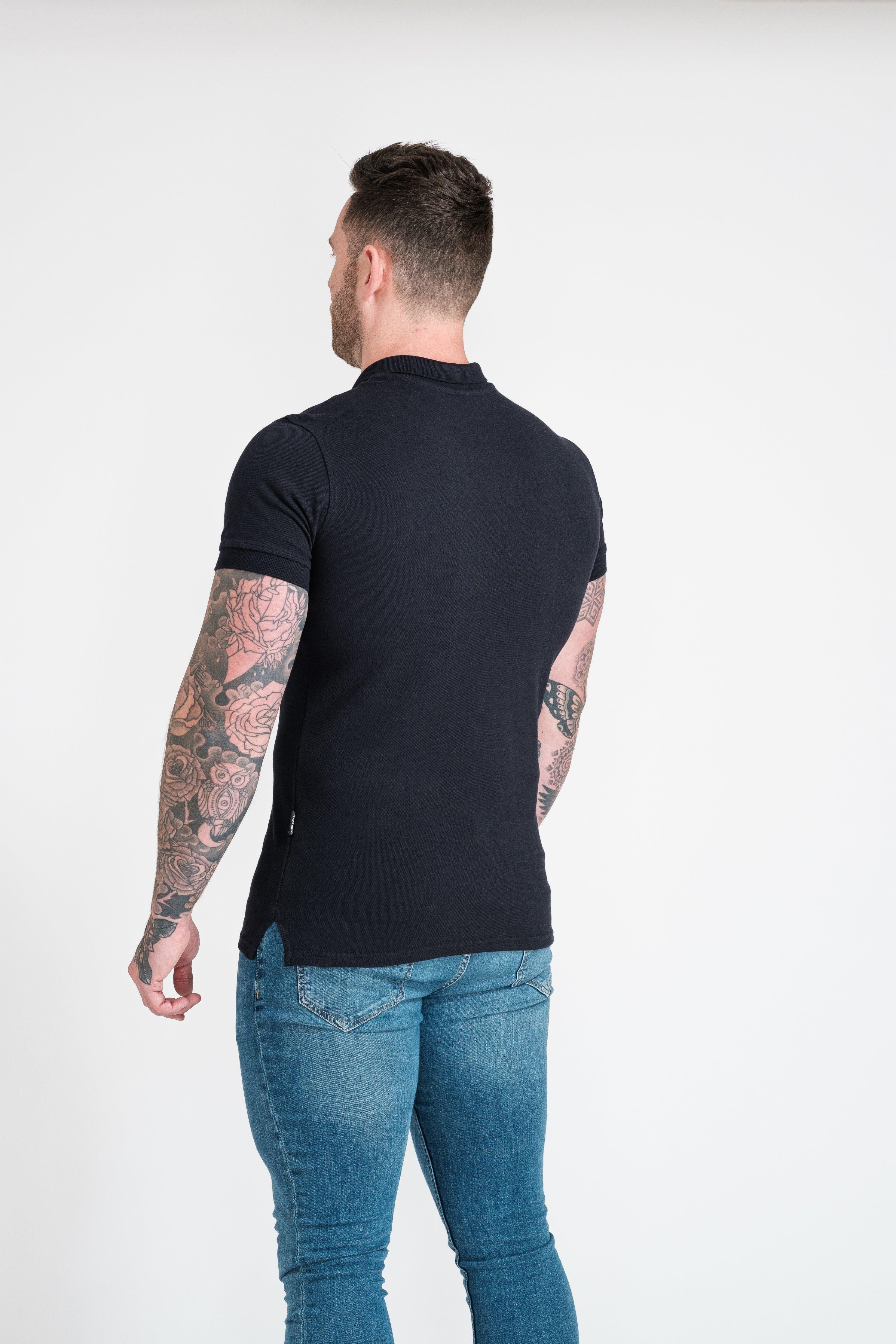 Short Sleeve Navy Tapered Fit Polo Shirt - Image 22