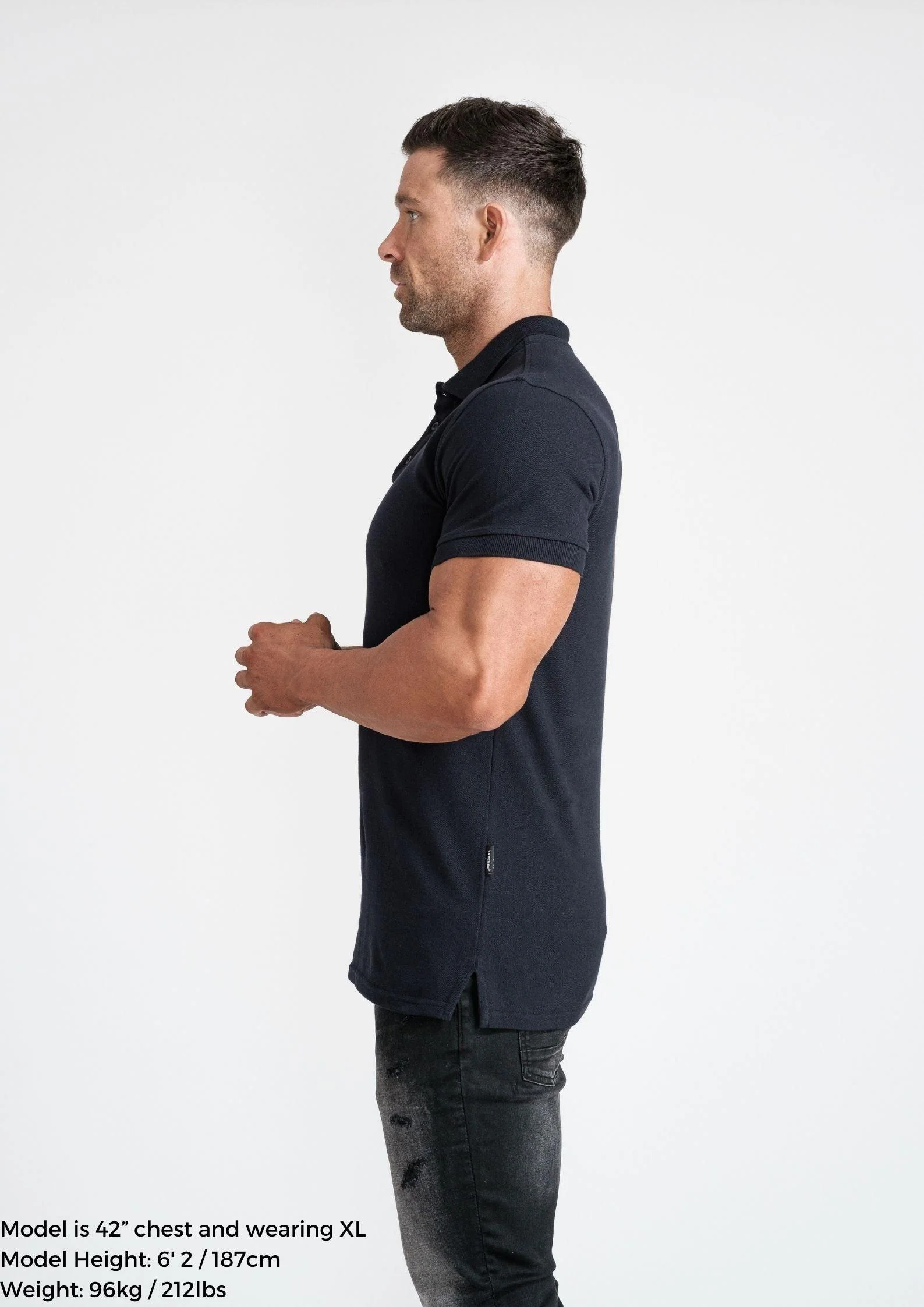 Short Sleeve Navy Tapered Fit Polo Shirt - Image 9