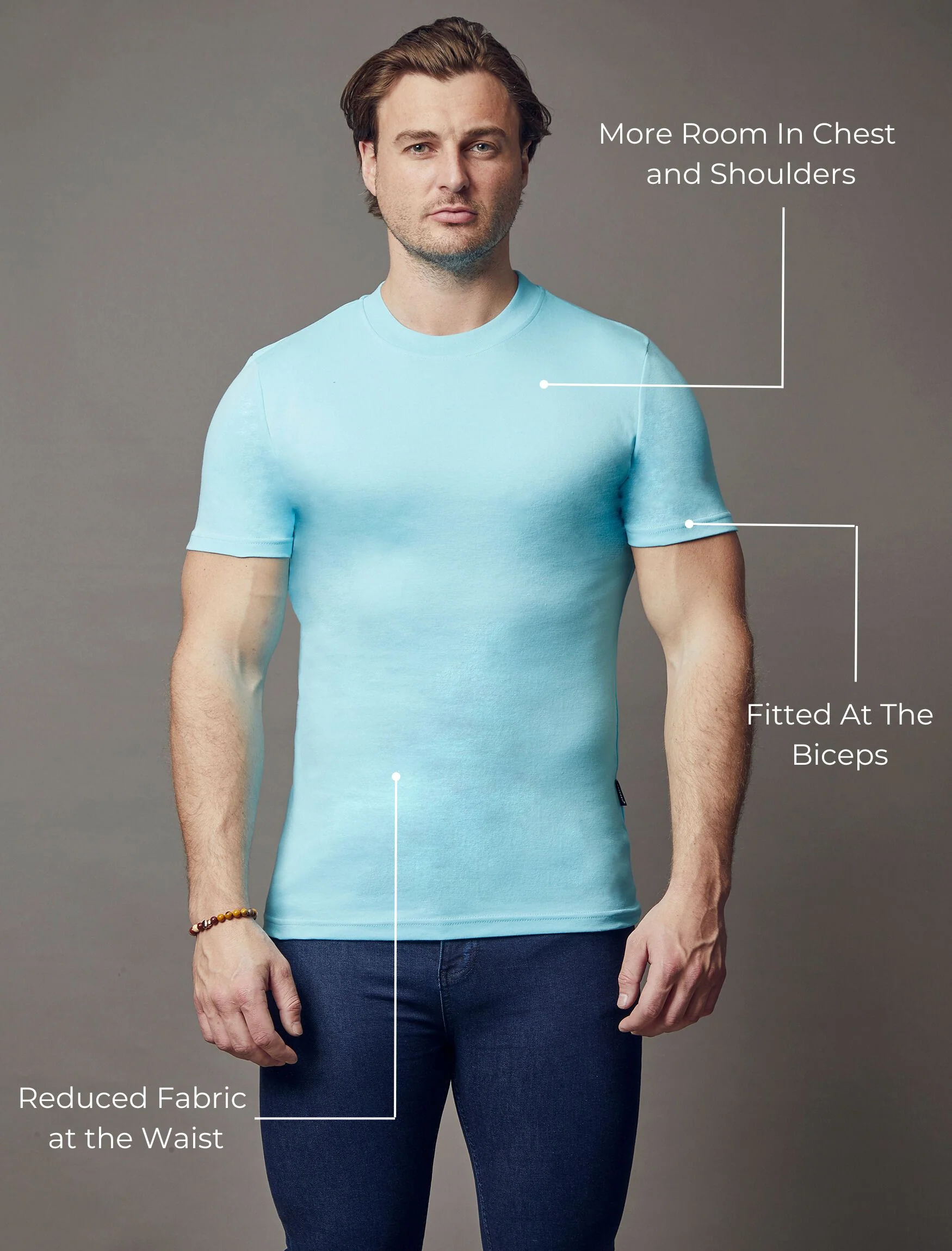 Turquoise Tapered Fit T-Shirt - Image 4