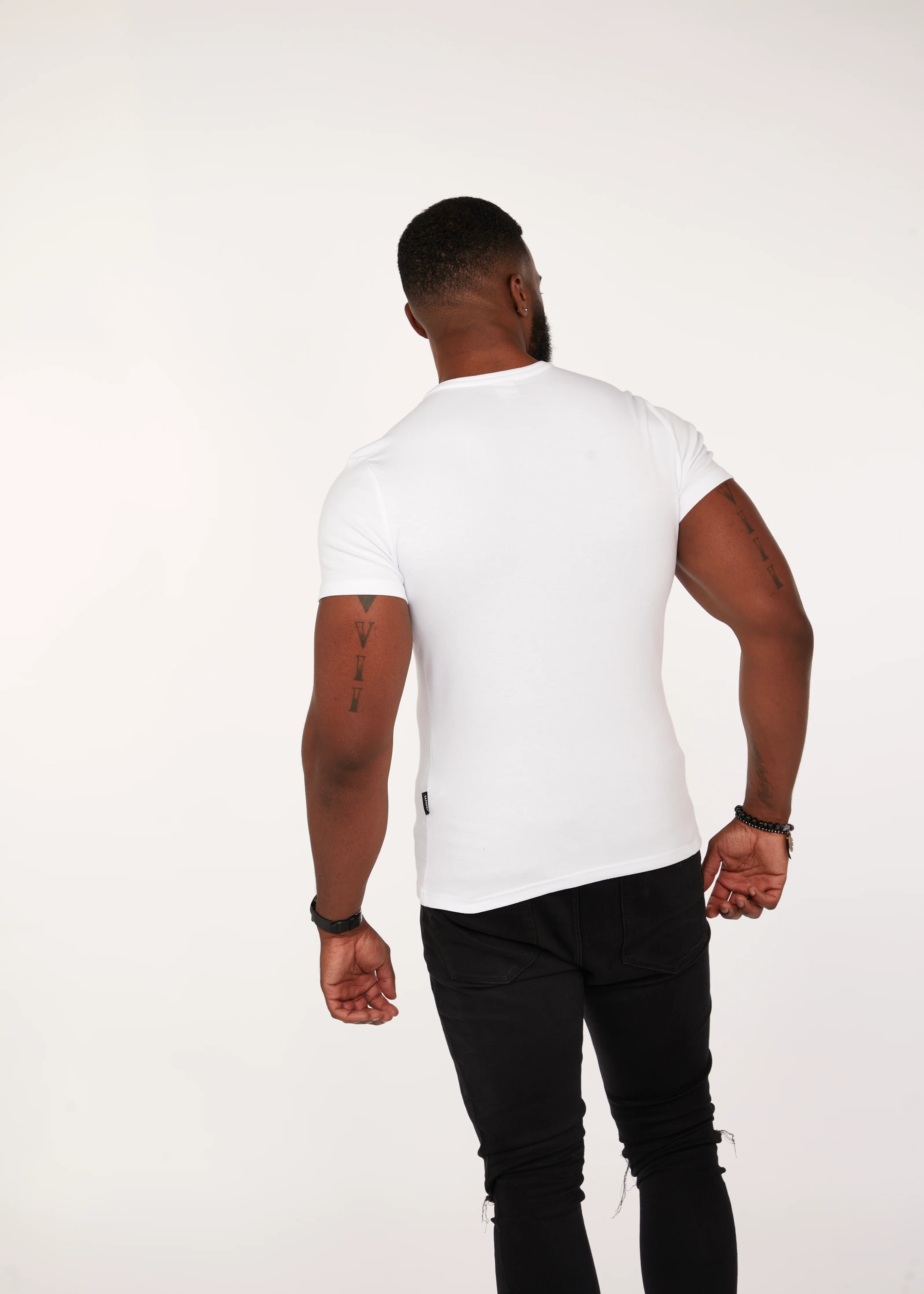 White Short Sleeve Tapered Fit Henley - Image 12