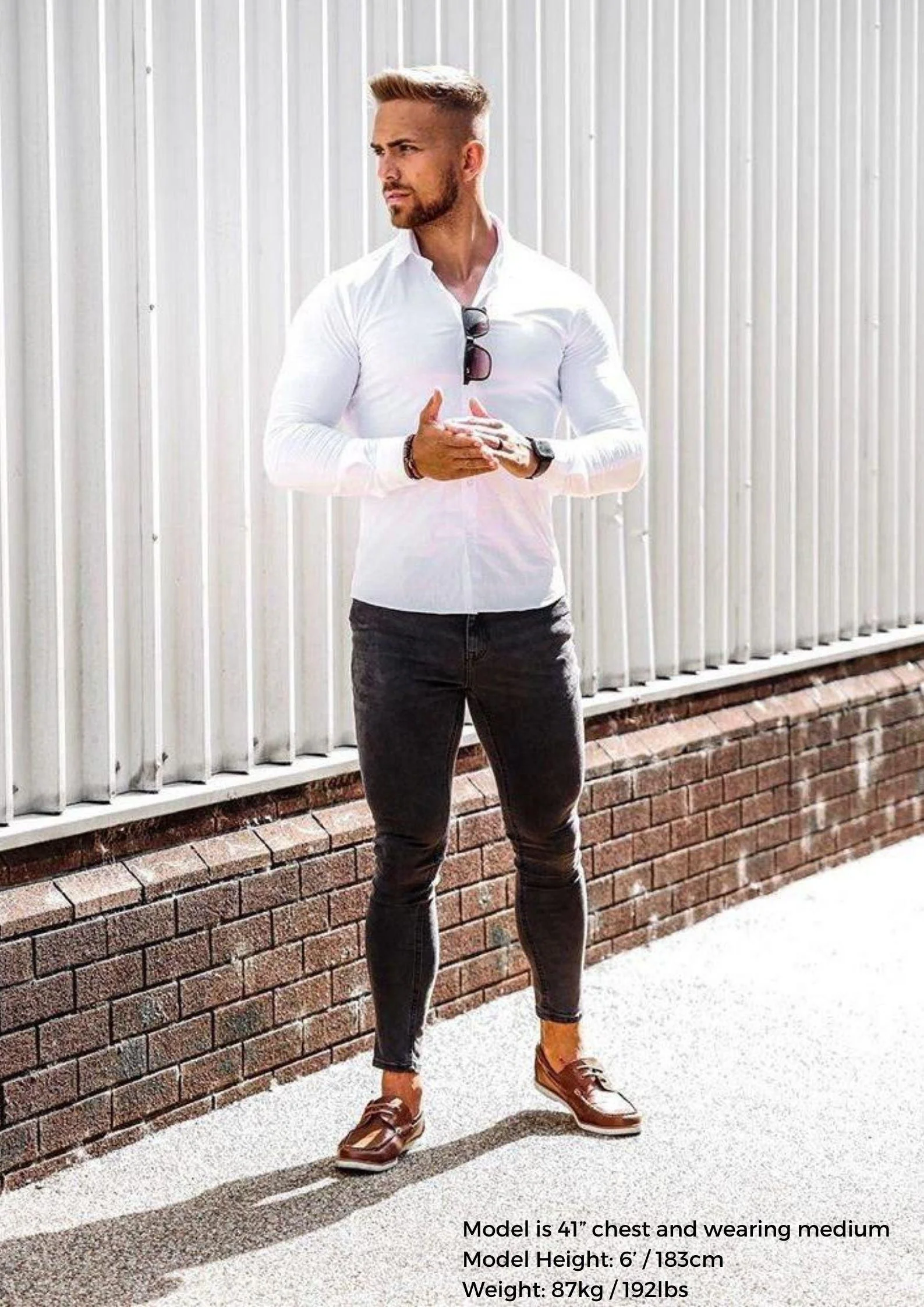 White Tapered Fit Shirt - Image 11