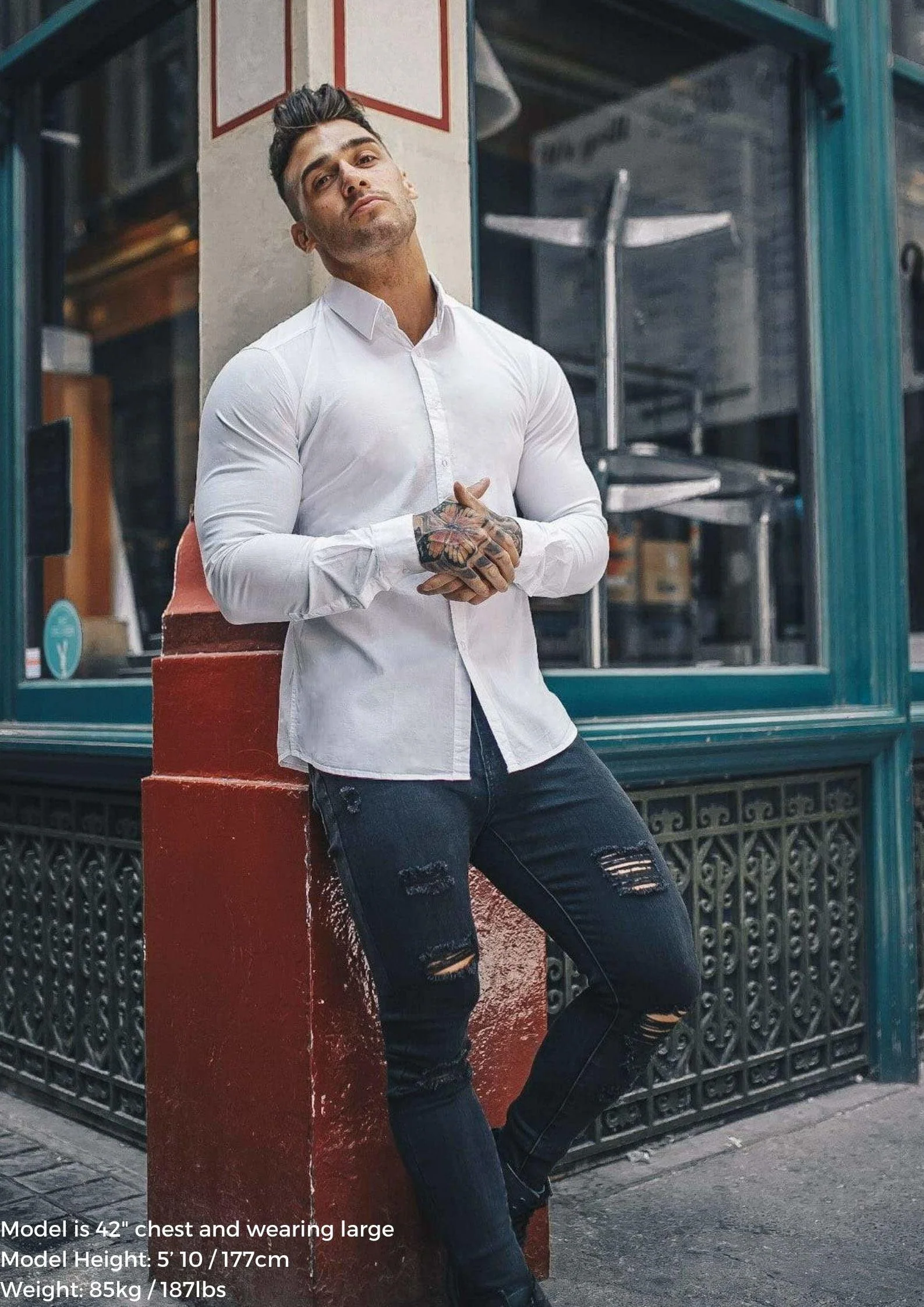White Tapered Fit Shirt - Image 12