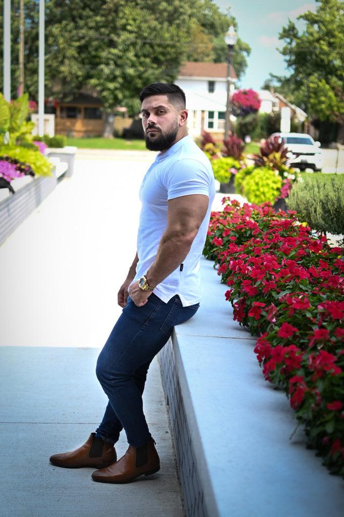 Short Sleeve White Tapered Fit Polo Shirt - Image 11