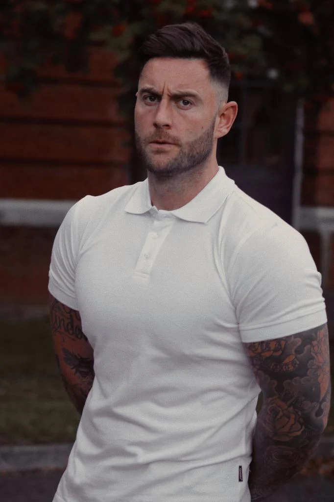 Short Sleeve White Tapered Fit Polo Shirt - Image 15