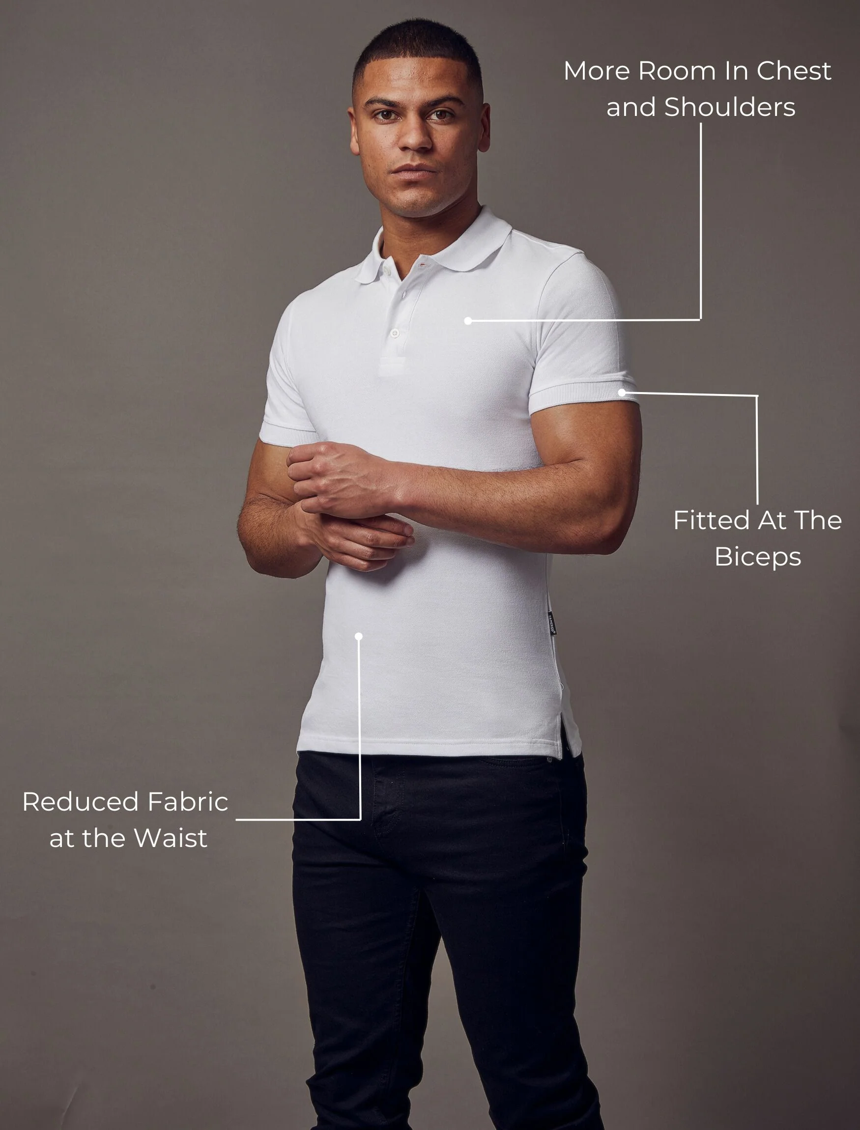 Short Sleeve White Tapered Fit Polo Shirt - Image 4