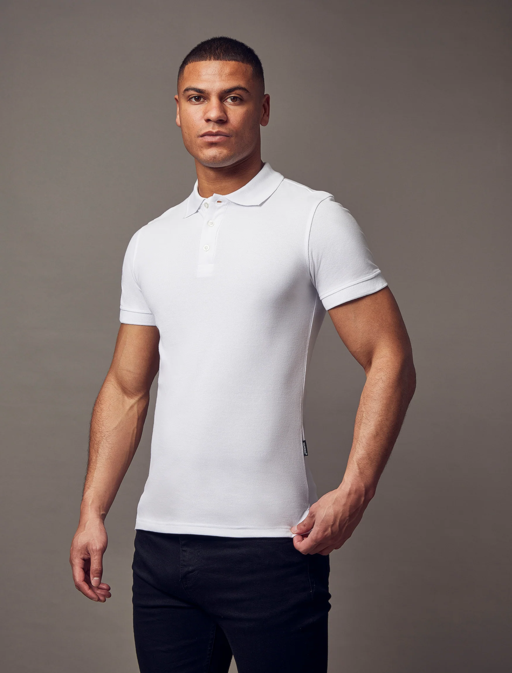 Short Sleeve White Tapered Fit Polo Shirt - Image 5