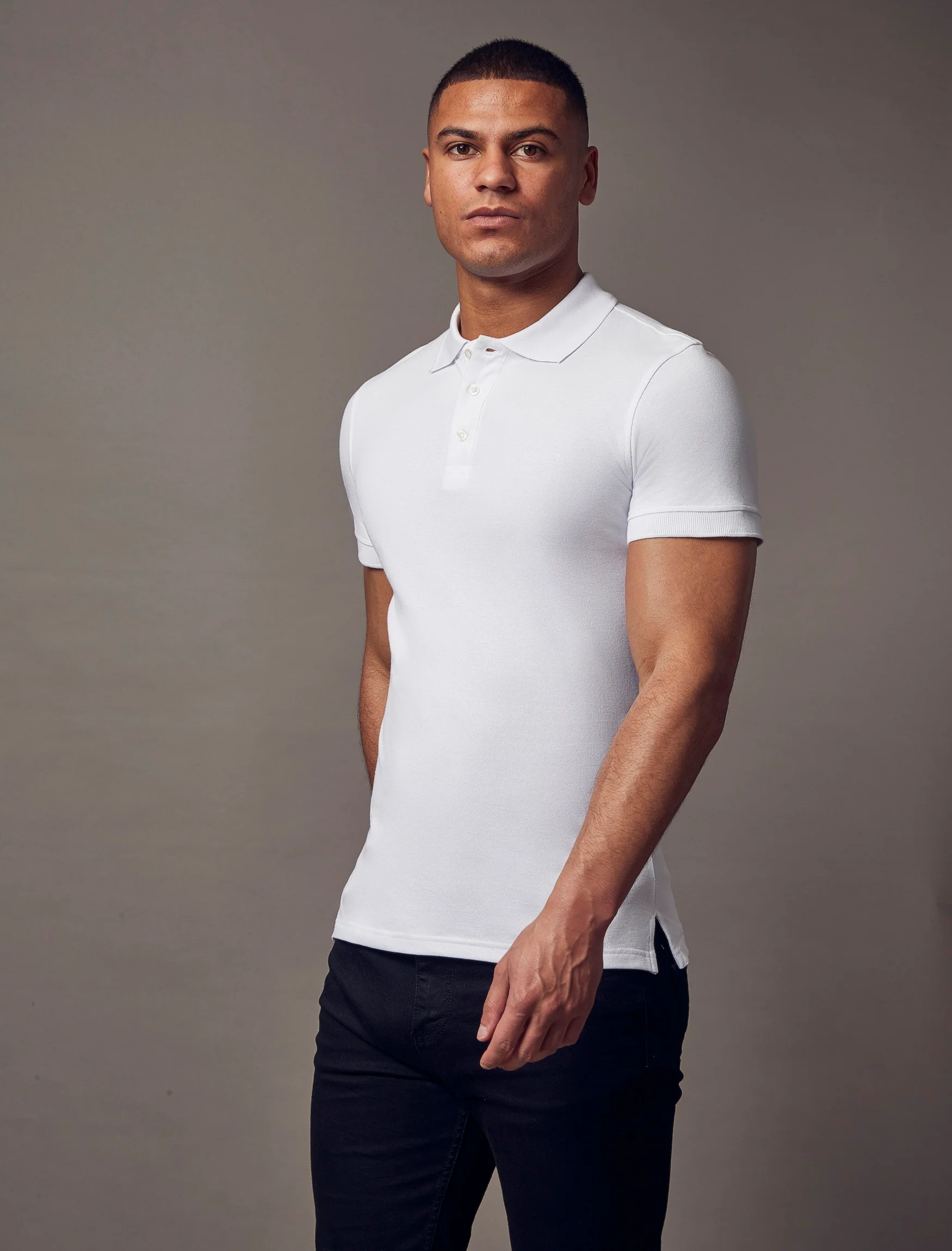 Short Sleeve White Tapered Fit Polo Shirt - Image 6